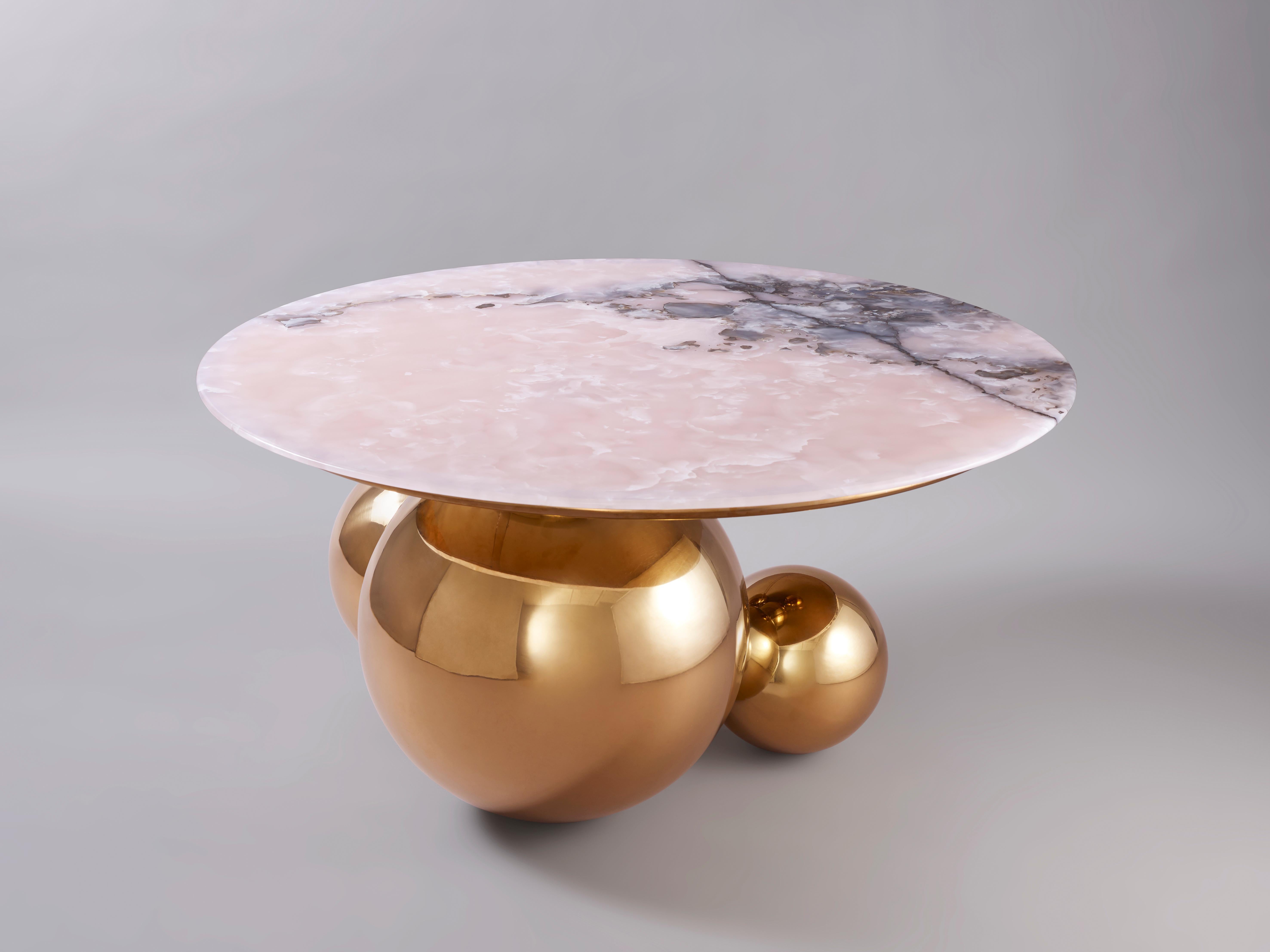 Chinese JinShi Pink Jade Coffee Table #1 For Sale