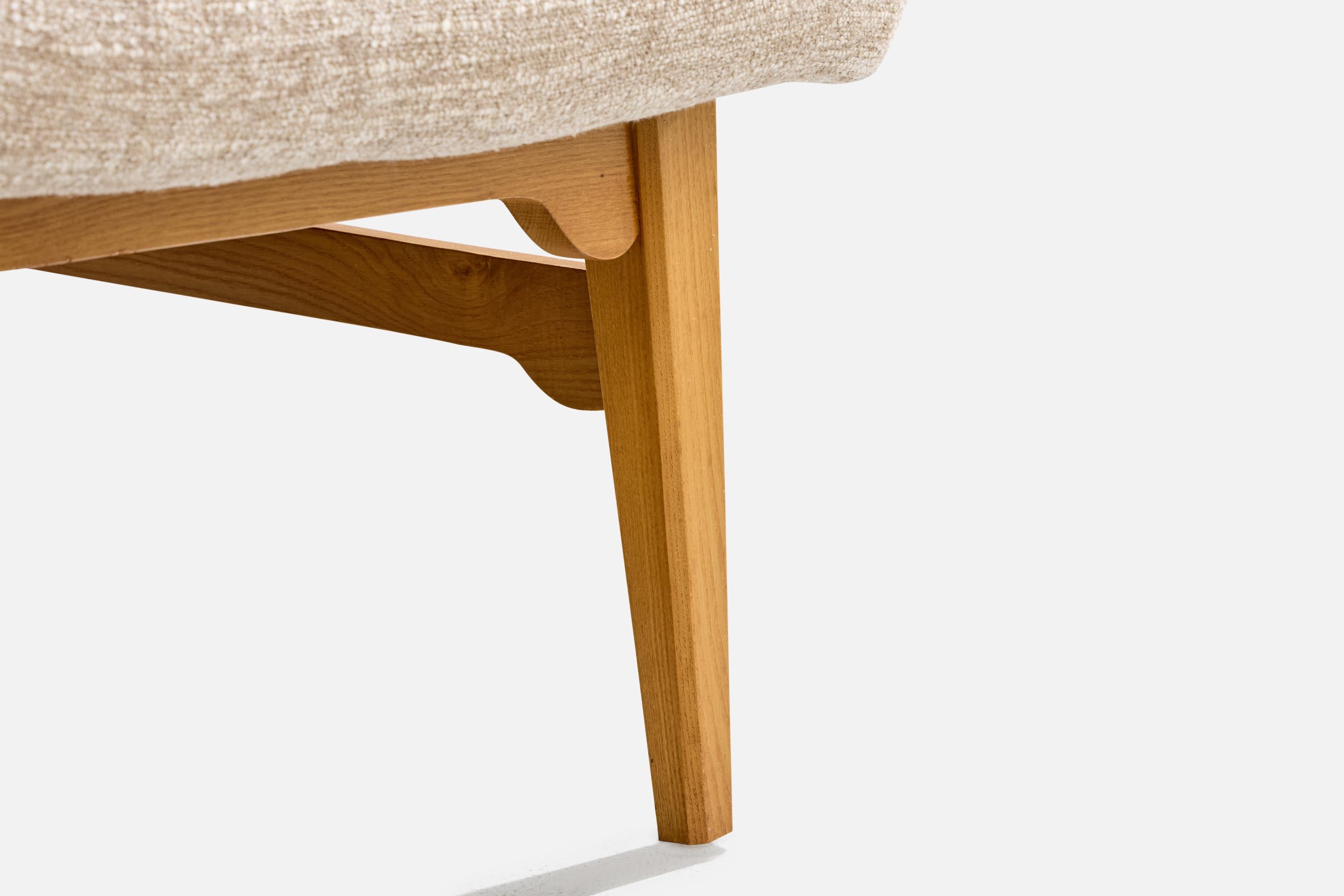 Jio Möbler, chaise longue Siesta avec ottoman, Oak Oak, Fabrice, Suède, années 1960 en vente 6