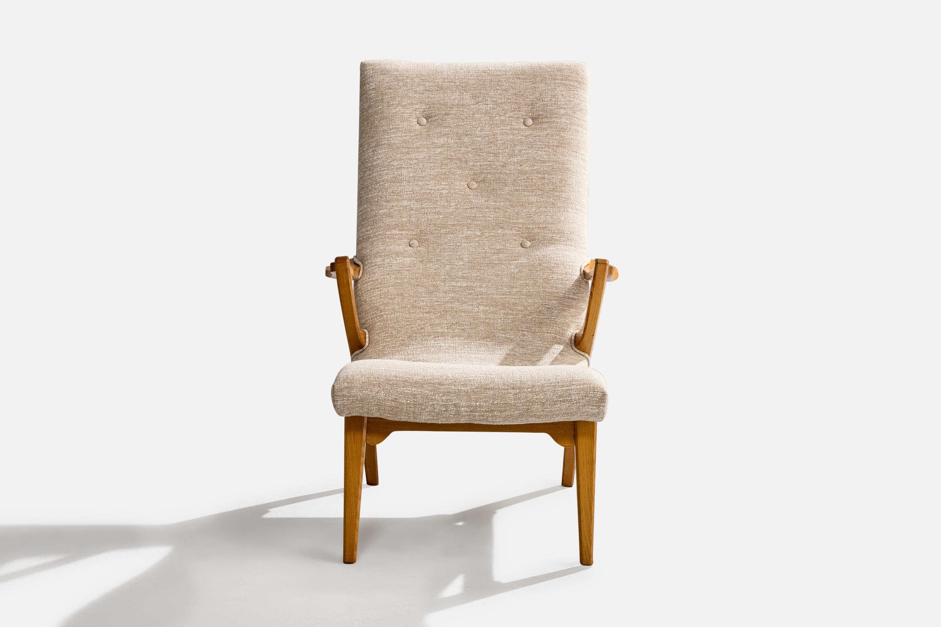 Jio Möbler, chaise longue Siesta avec ottoman, Oak Oak, Fabrice, Suède, années 1960 Bon état - En vente à High Point, NC