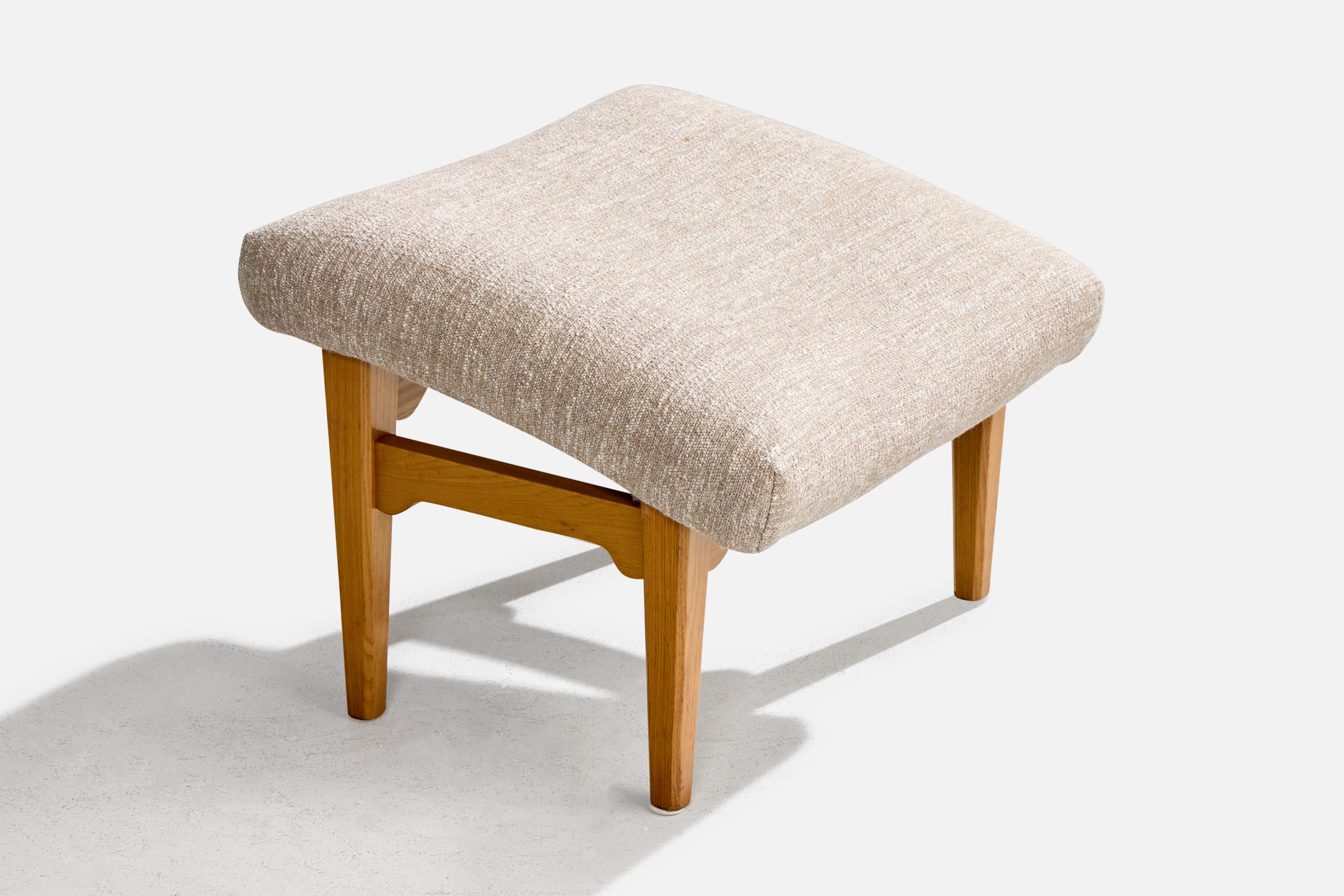 Jio Möbler, chaise longue Siesta avec ottoman, Oak Oak, Fabrice, Suède, années 1960 en vente 1