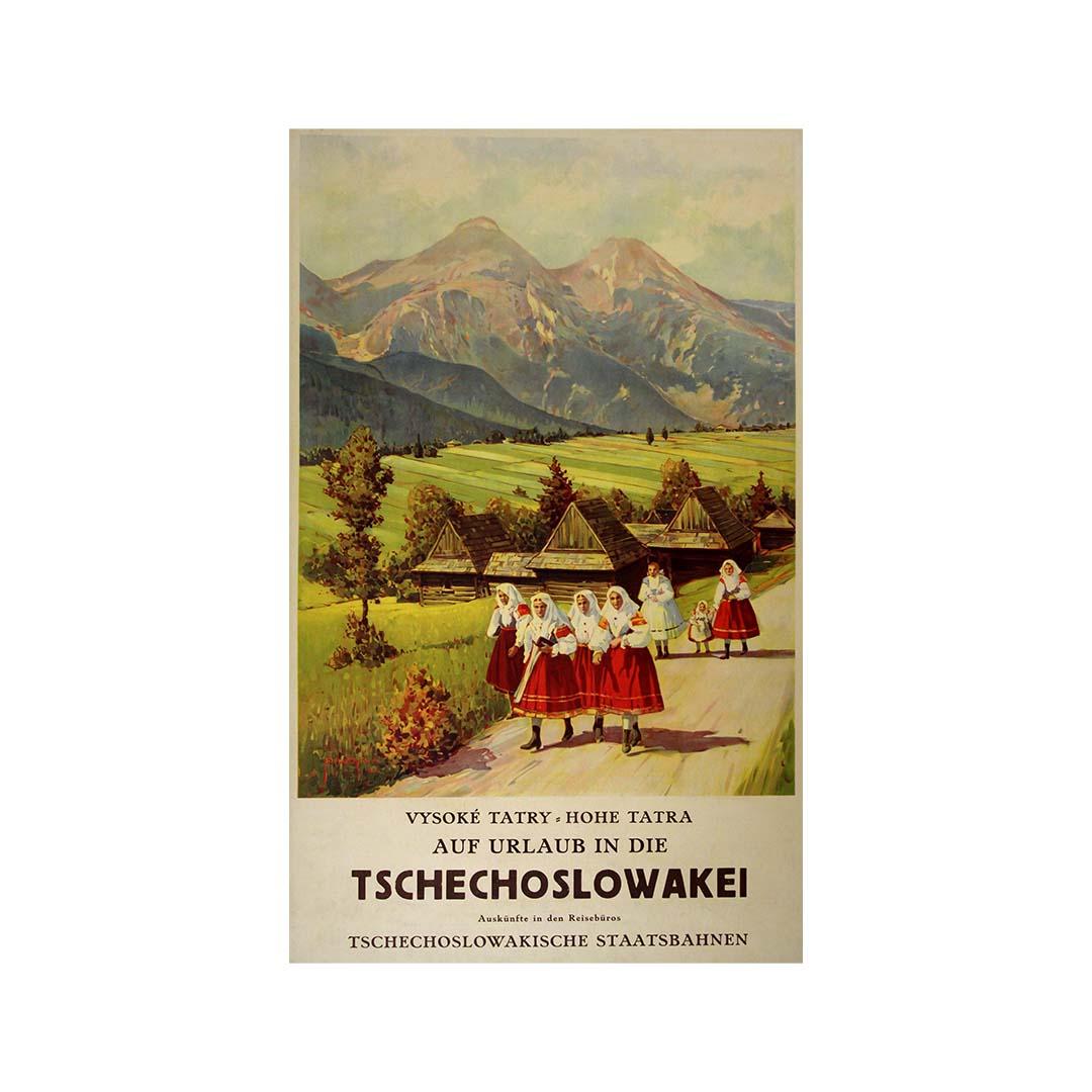 Affiche de voyage originale de Jiri Kojina pour les Hautes Tatras de Tchécoslovaquie, 1933 en vente 3