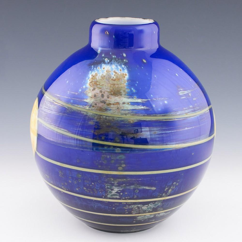 Czech Jiri Suhajek Crystalex Flora Range Ball Vase Designed 1980