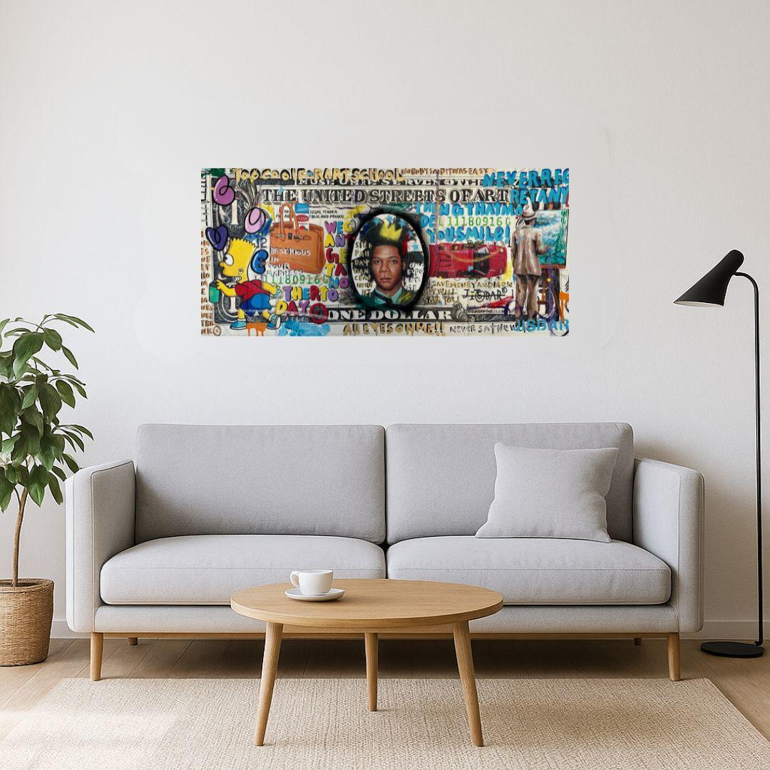 Basquiat Lucky Bill – Painting von Jisbar