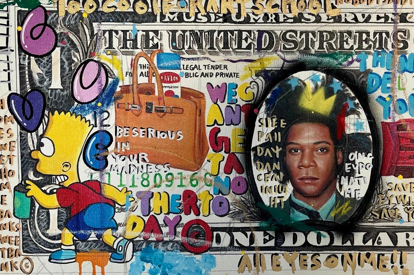 Basquiat Lucky Bill (Pop-Art), Painting, von Jisbar