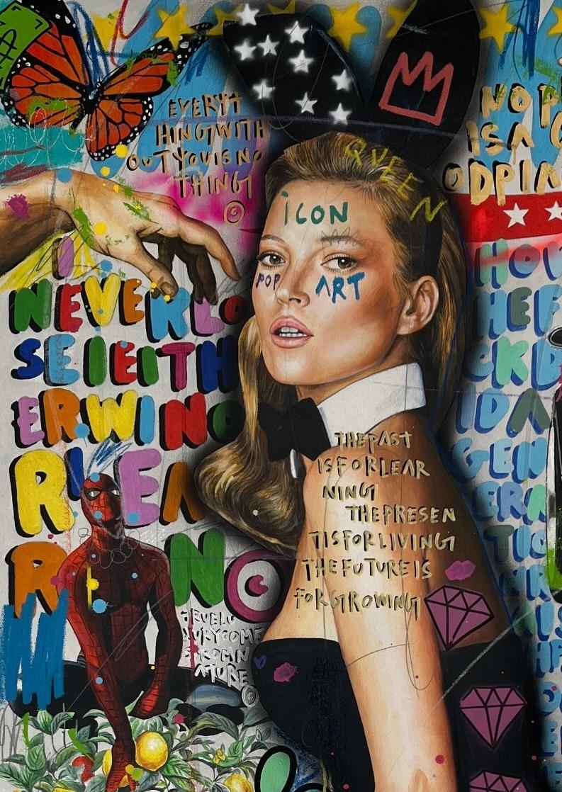 Hasen-Kate (Pop-Art), Painting, von Jisbar