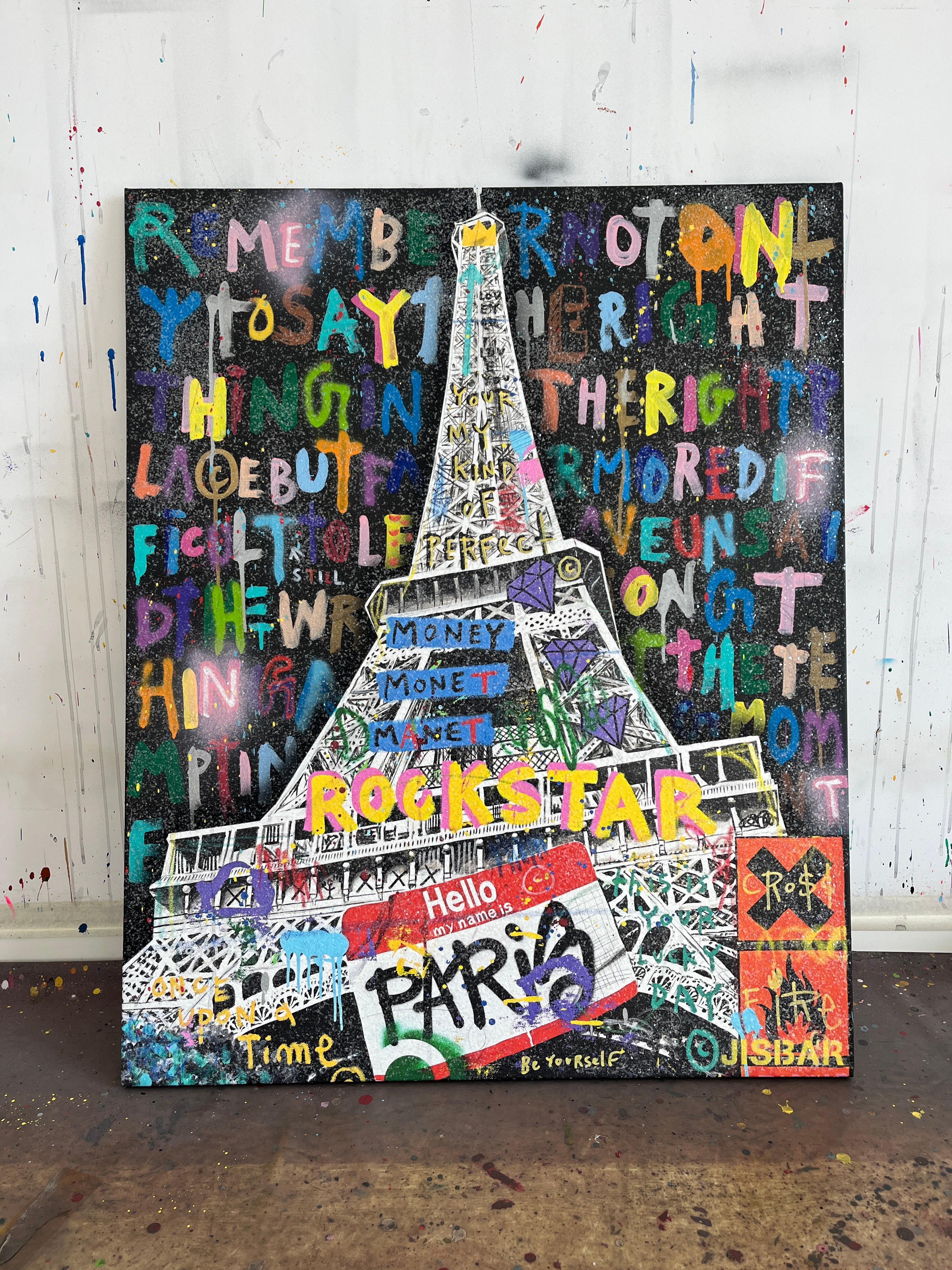 DD Paris - Black Portrait Painting by Jisbar