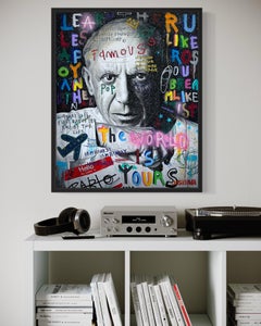 DD Picasso, Mixed Media Acrylic on Canvas, Framed, Unique Artwork