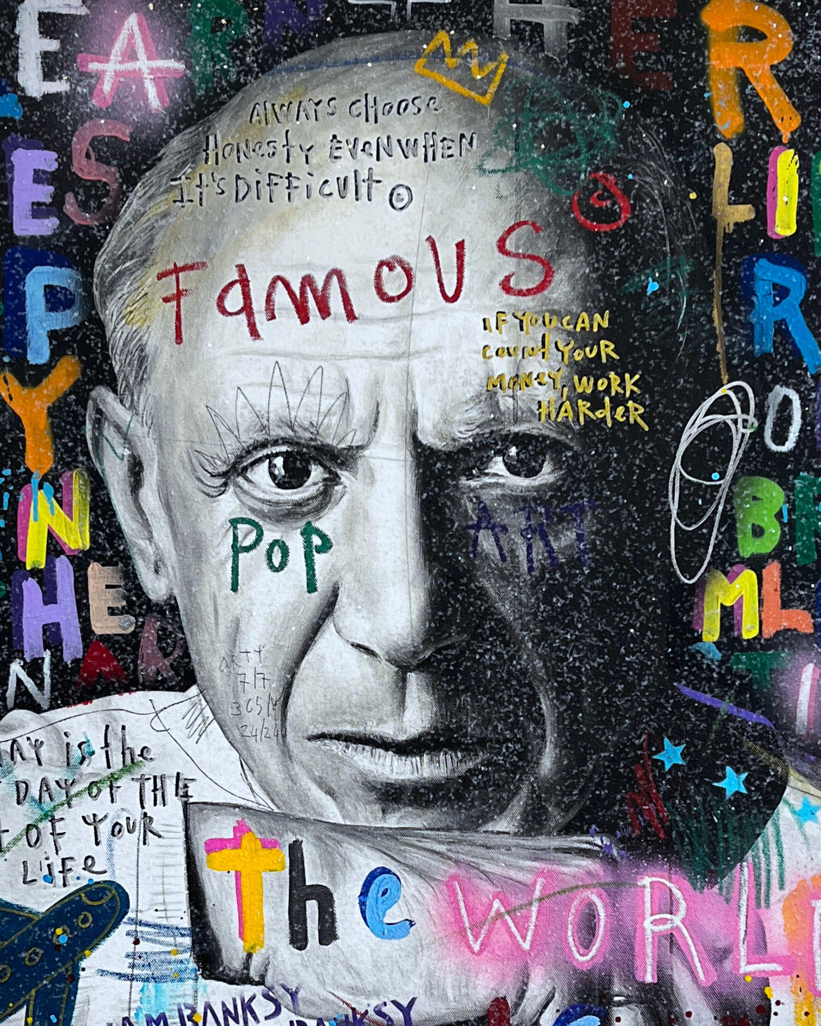 DD Picasso - Black Portrait Painting by Jisbar