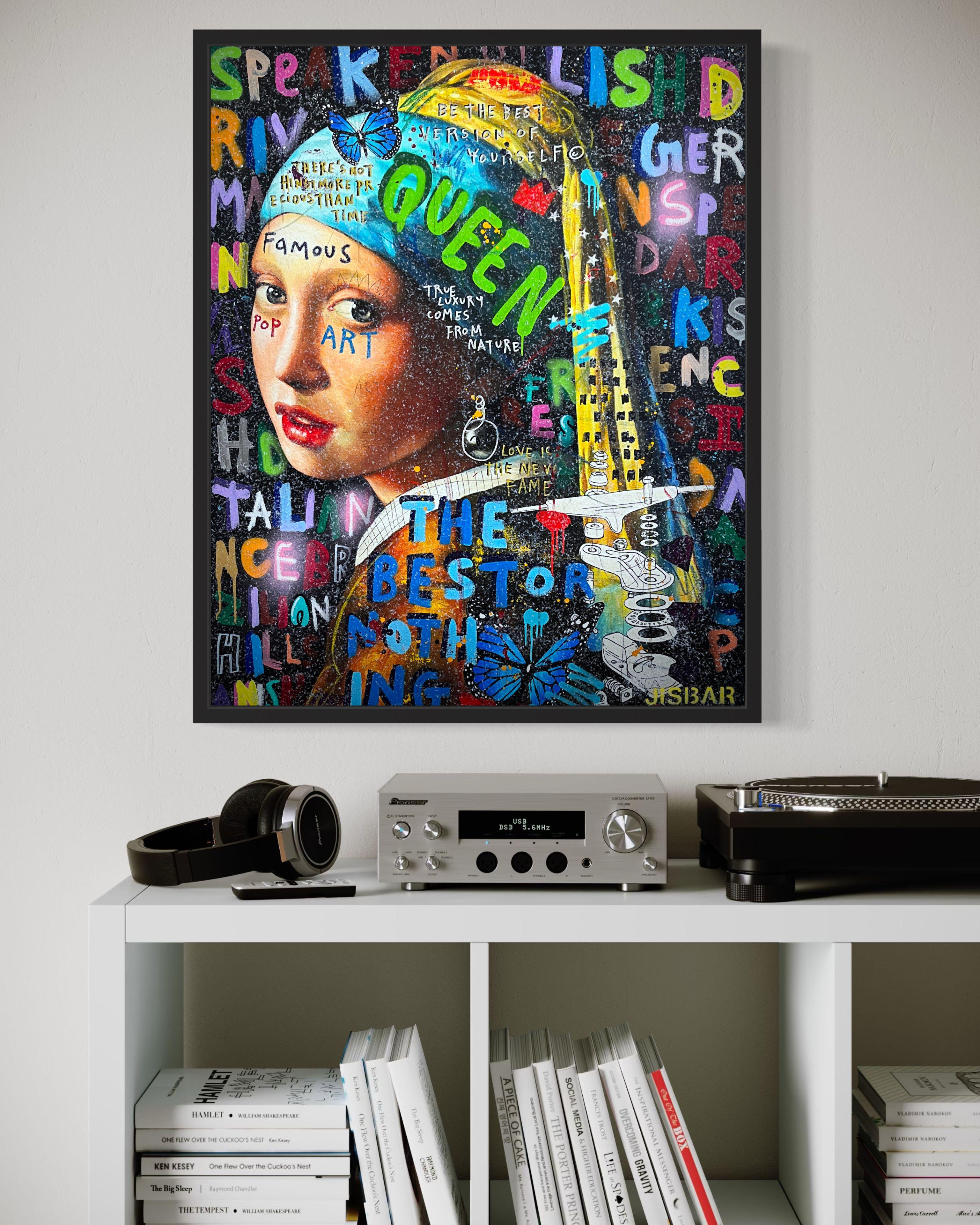 DD Young Pearl - Black Figurative Painting by Jisbar
