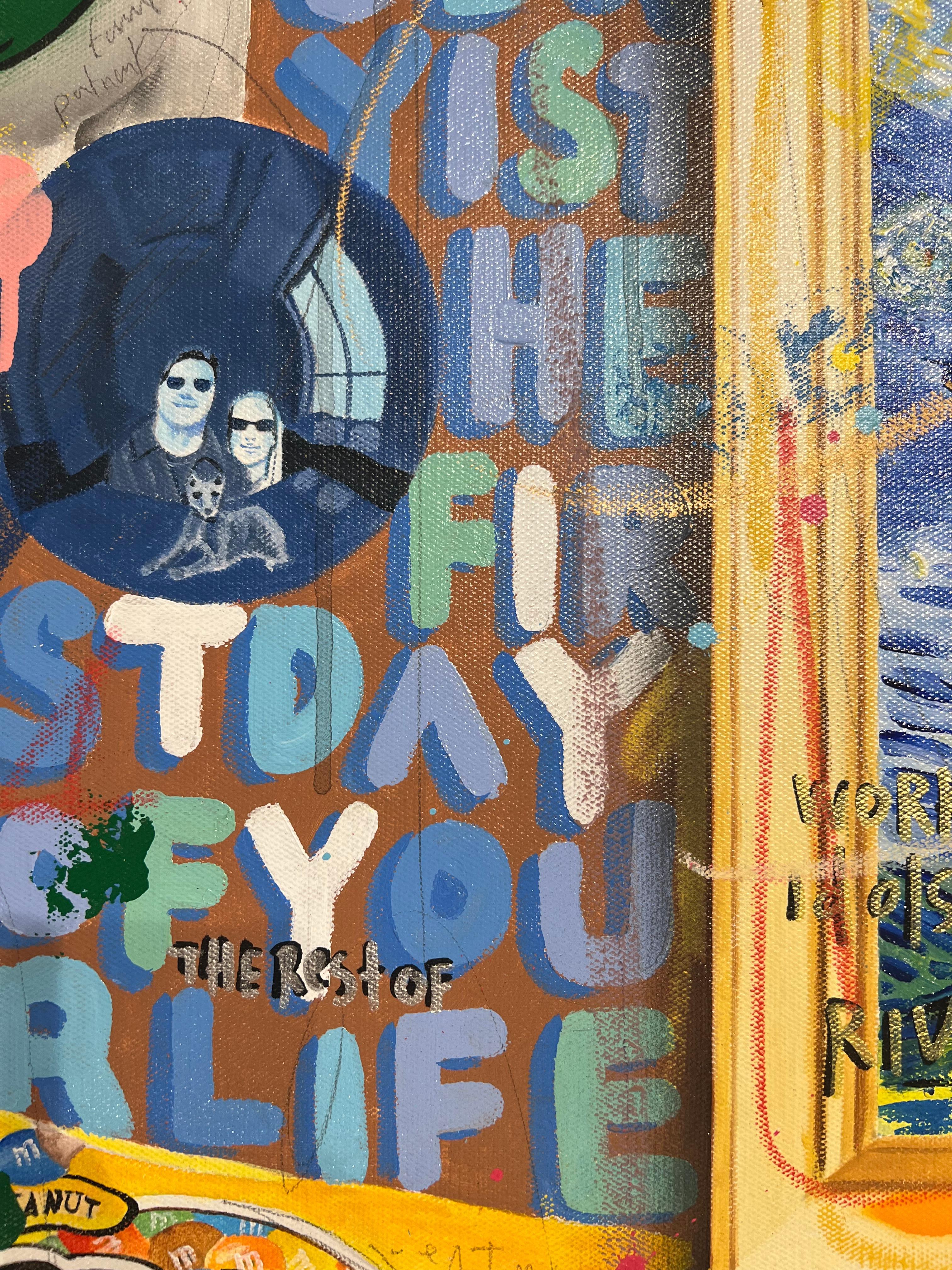 Original and unique painting, in acrylic and mixed media on canvas.
Signed, dated and titled at the back of the canvas.
Sold with the Certificate of Authenticity.

Jisbar, a contemporary French artist renowned for his vibrant and eclectic style,