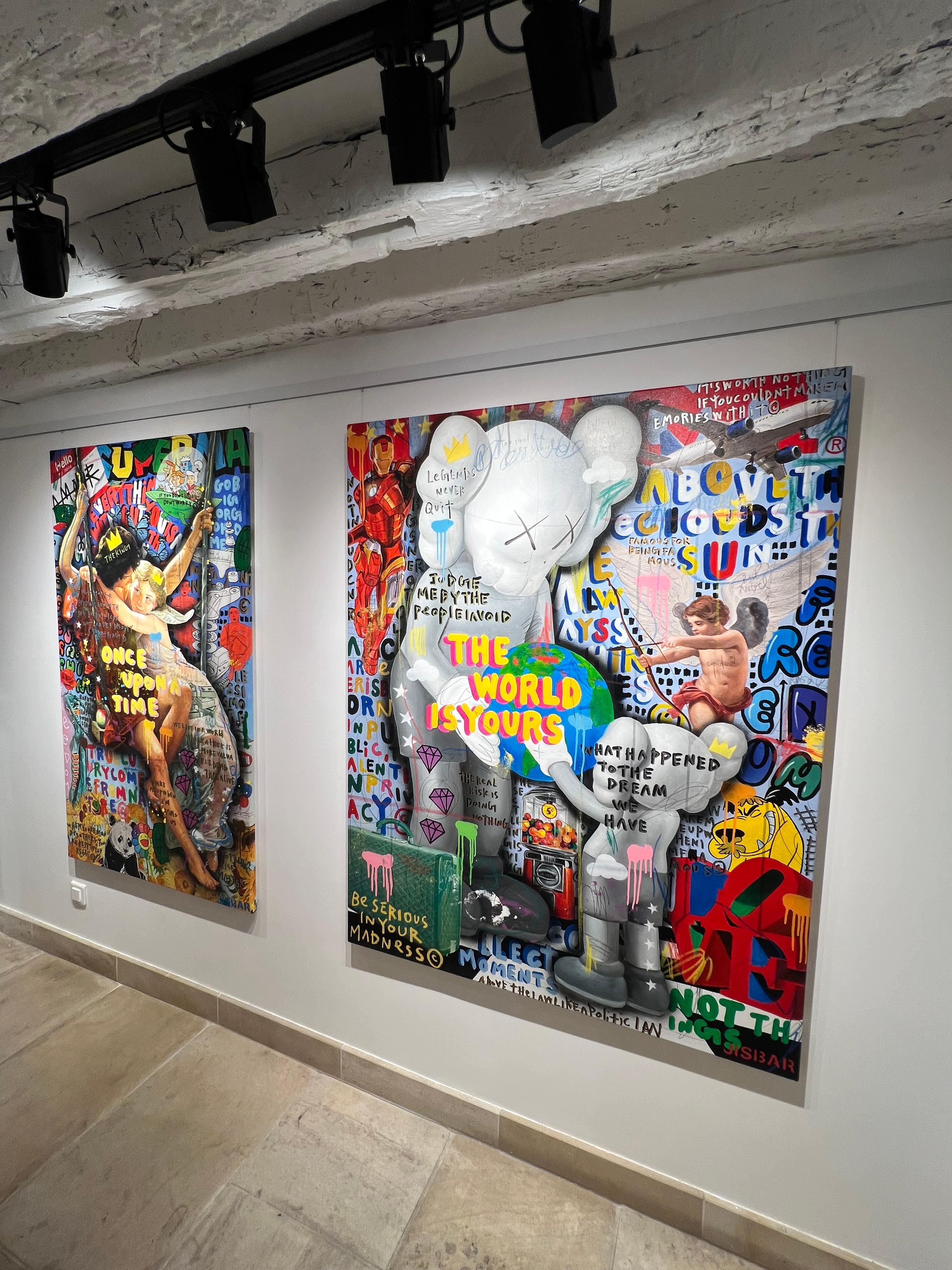 Originelles und einzigartiges Gemälde, in Acryl und Mischtechnik auf Leinwand.
Signiert, datiert und betitelt auf der Rückseite der Leinwand.
Verkauft mit dem Echtheitszertifikat.

Jisbar, ein zeitgenössischer französischer Künstler, der für seinen