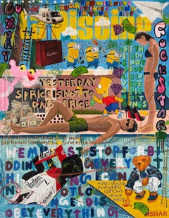 F1 La Piscine, Acrylic and Mixed Media Painting, Signed, 2026