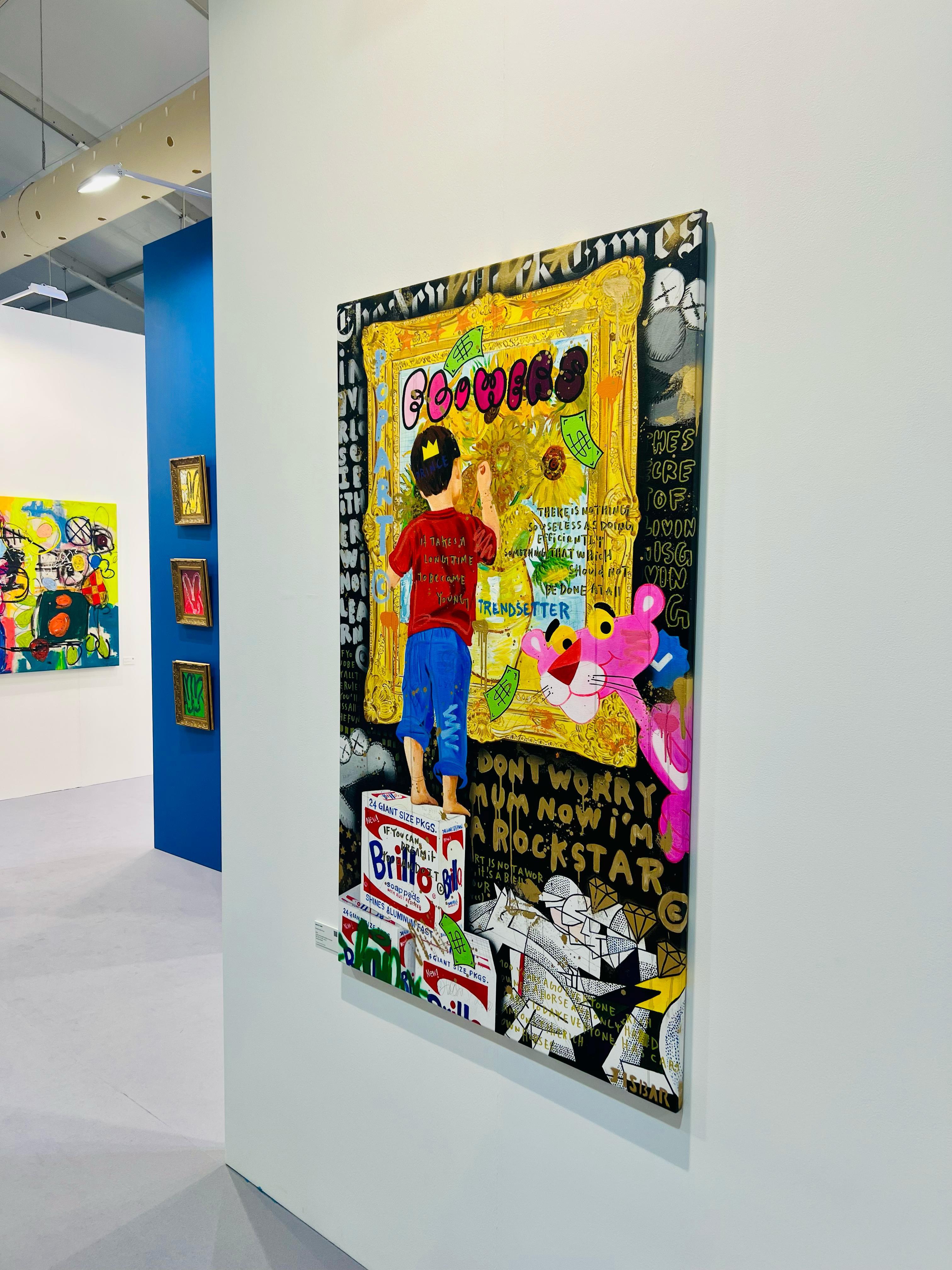 Pittura originale e unica in acrilico e tecnica mista.
Firmato, datato e titolato sul retro della tela.
Venduto con il Certificato di Autenticità. 
In mostra nella personale di Jisbar intitolata PODIUM presso la galleria OA Fine Art, Parigi, giugno