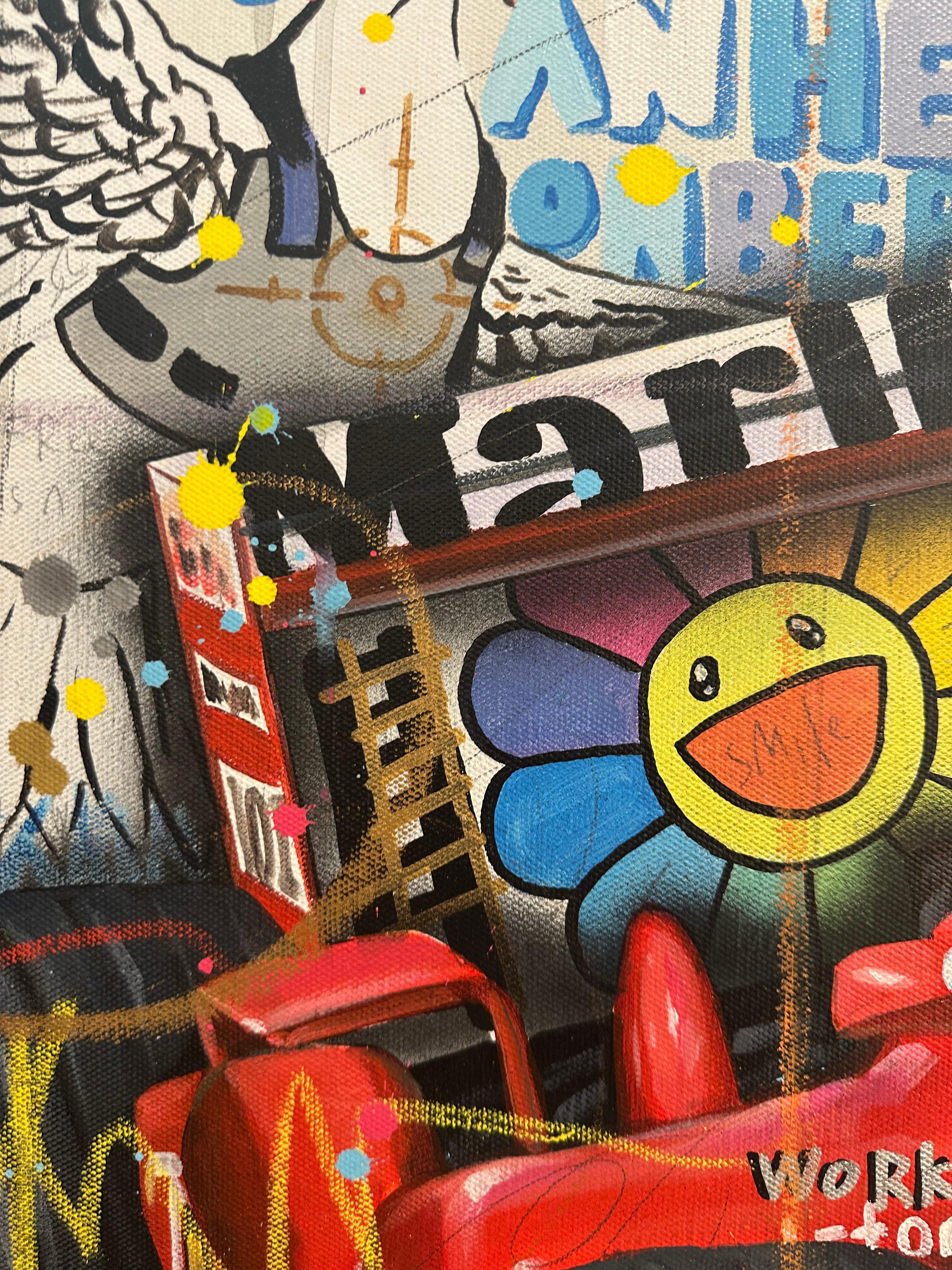 Original and unique painting, in acrylic and mixed media on canvas.
Signed, dated and titled at the back of the canvas.
Sold with the Certificate of Authenticity.

Jisbar, a contemporary French artist renowned for his vibrant and eclectic style,
