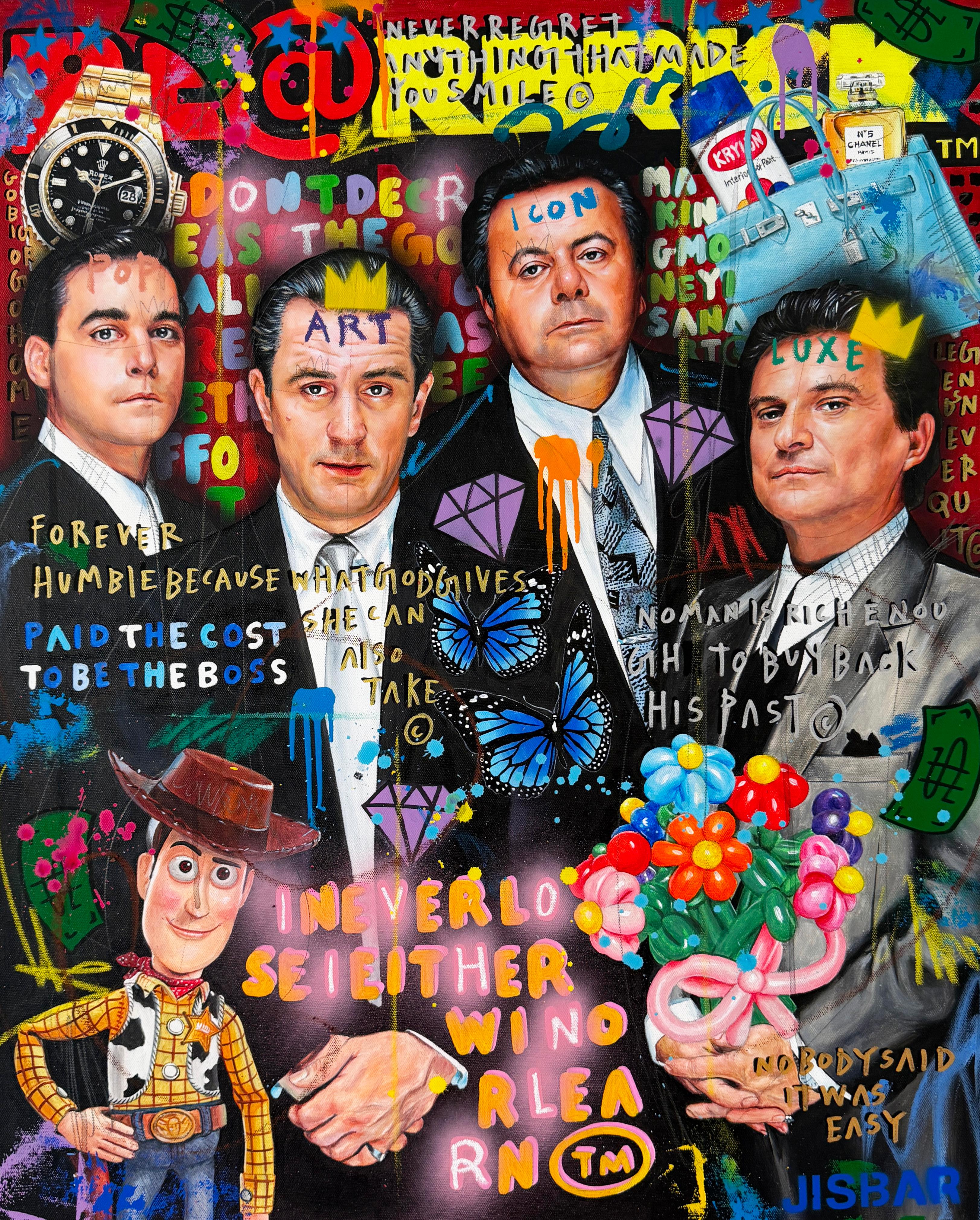 Icon Goodfellas, Painting, Acrylic & Mixed Media, Signed, 92x73cm