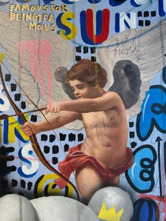 Iron Plane World Kaws, Acrylic Mixed Media Painting, Pop Art, 2025