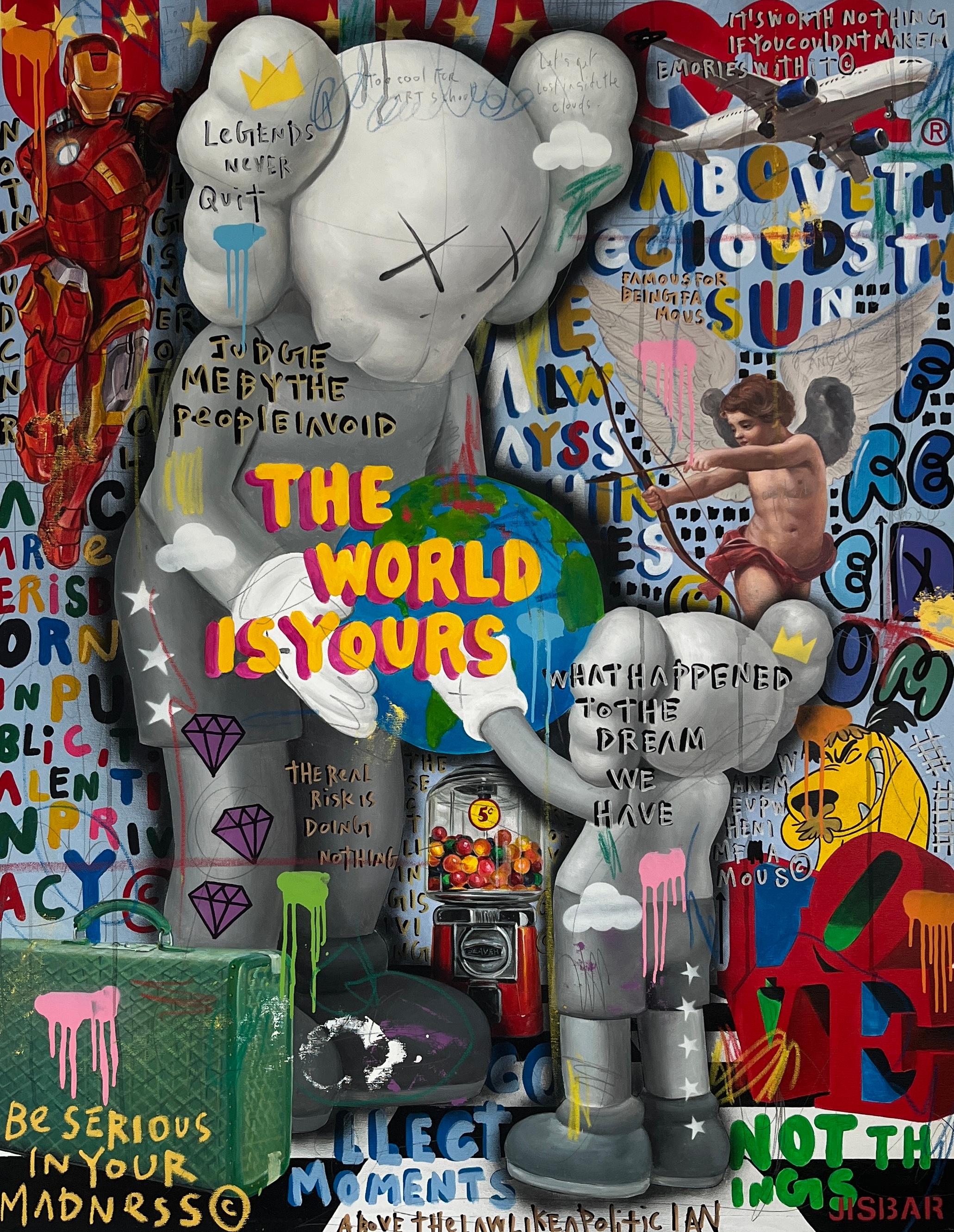 Jisbar Still-Life Painting - Iron Plane World Kaws