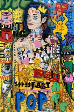 Klimt Jackson, acrylique sur toile, 2021, style street art, 25 pouces, par Jisbar