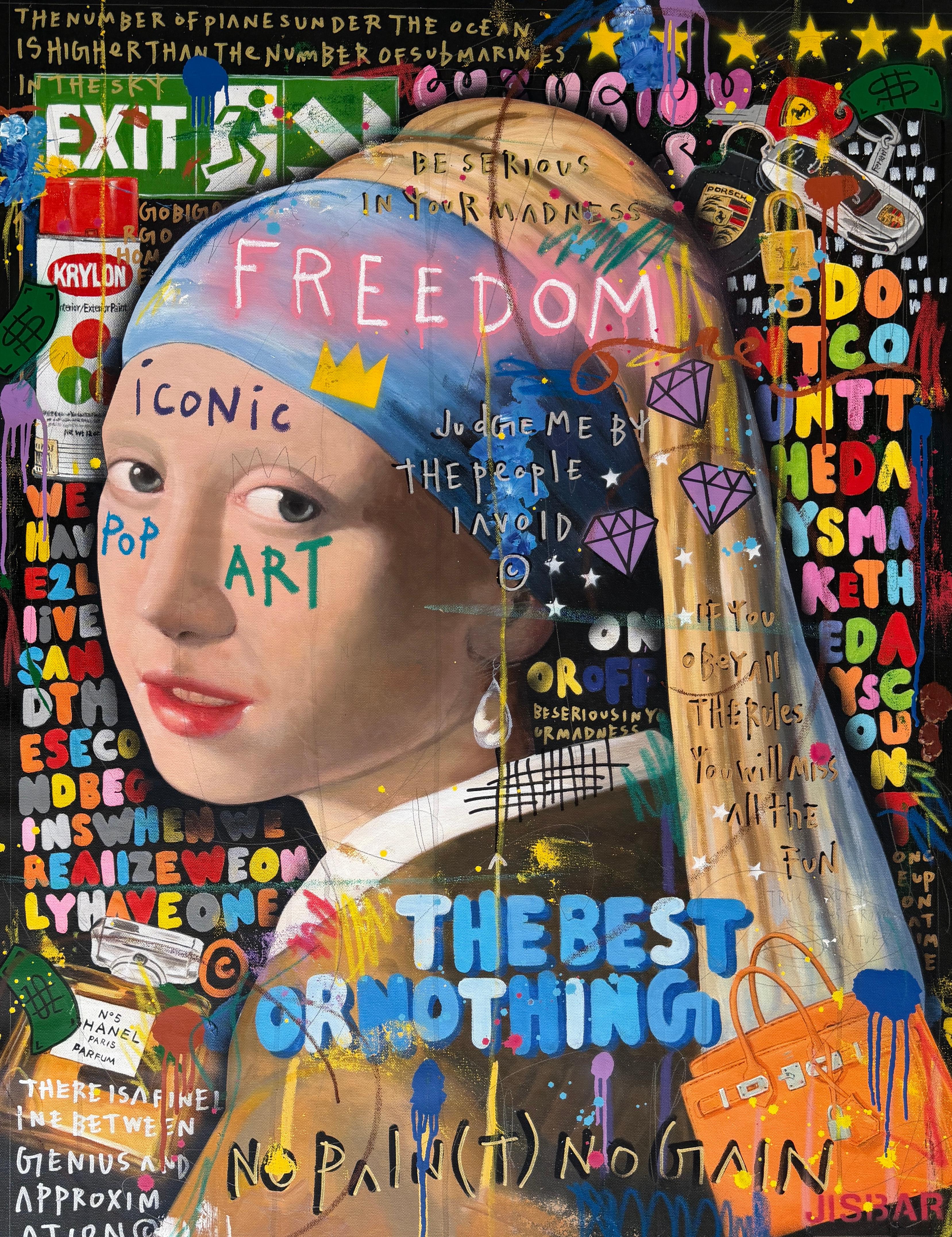Jisbar Portrait Painting - Krylon Chanel Freedom Pearl, Pop Art, 120x90 cm, 2026