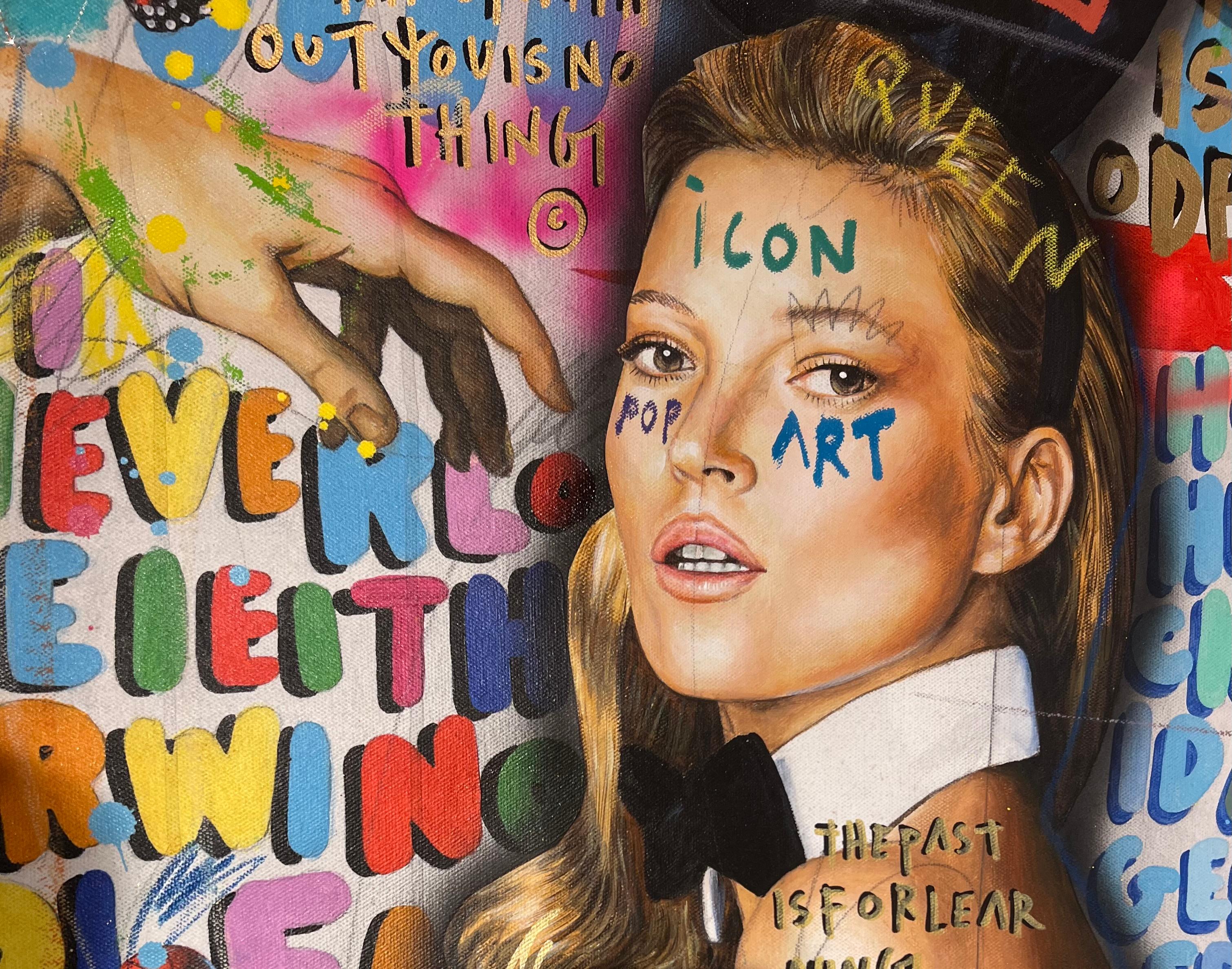 Hasen-Kate (Schwarz), Figurative Painting, von Jisbar