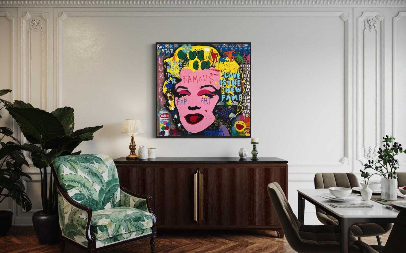 Luxury Pop Art Marilyn - Painting by Jisbar