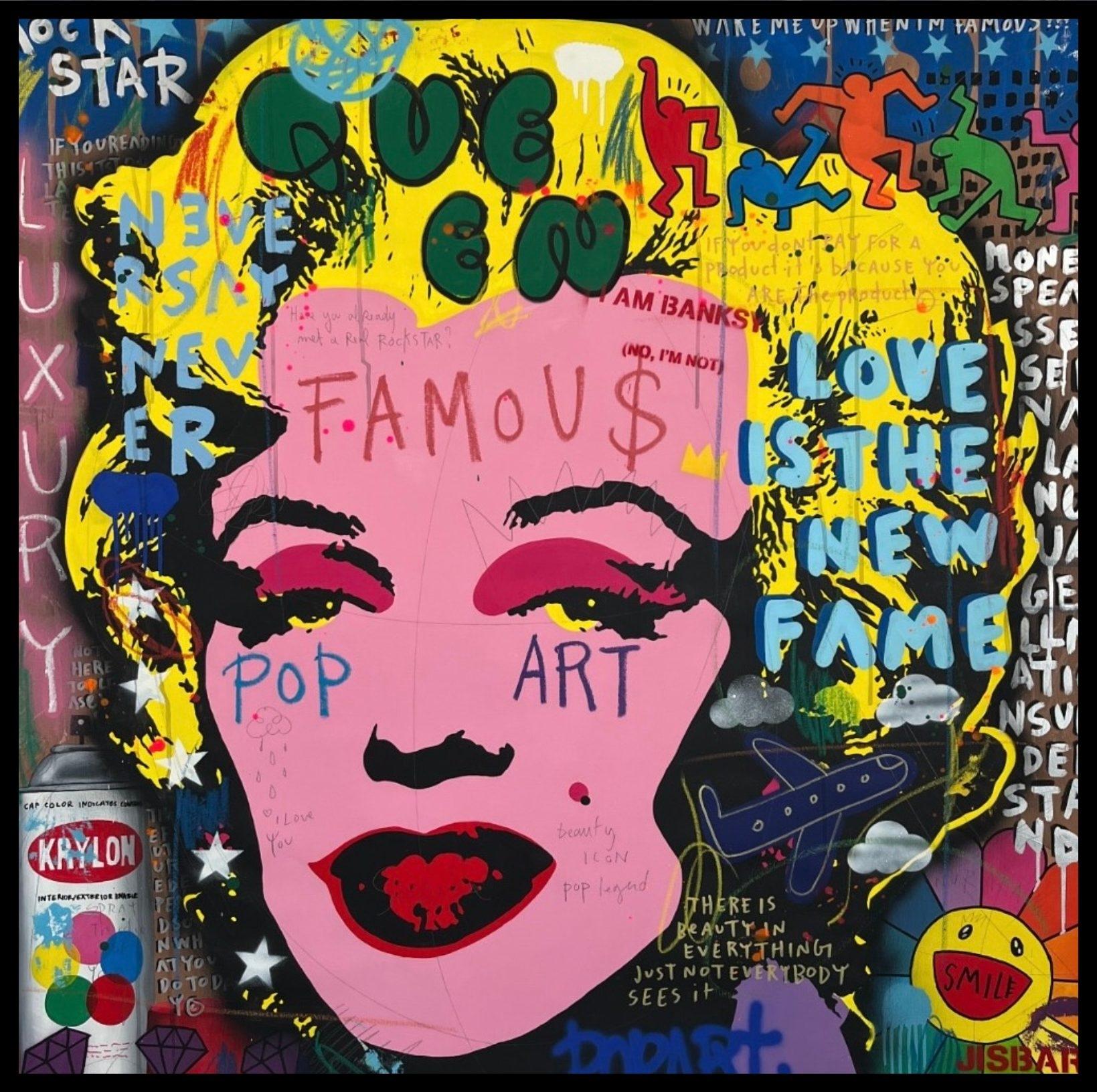 Luxury Pop Art Marilyn - Brown Figurative Painting by Jisbar