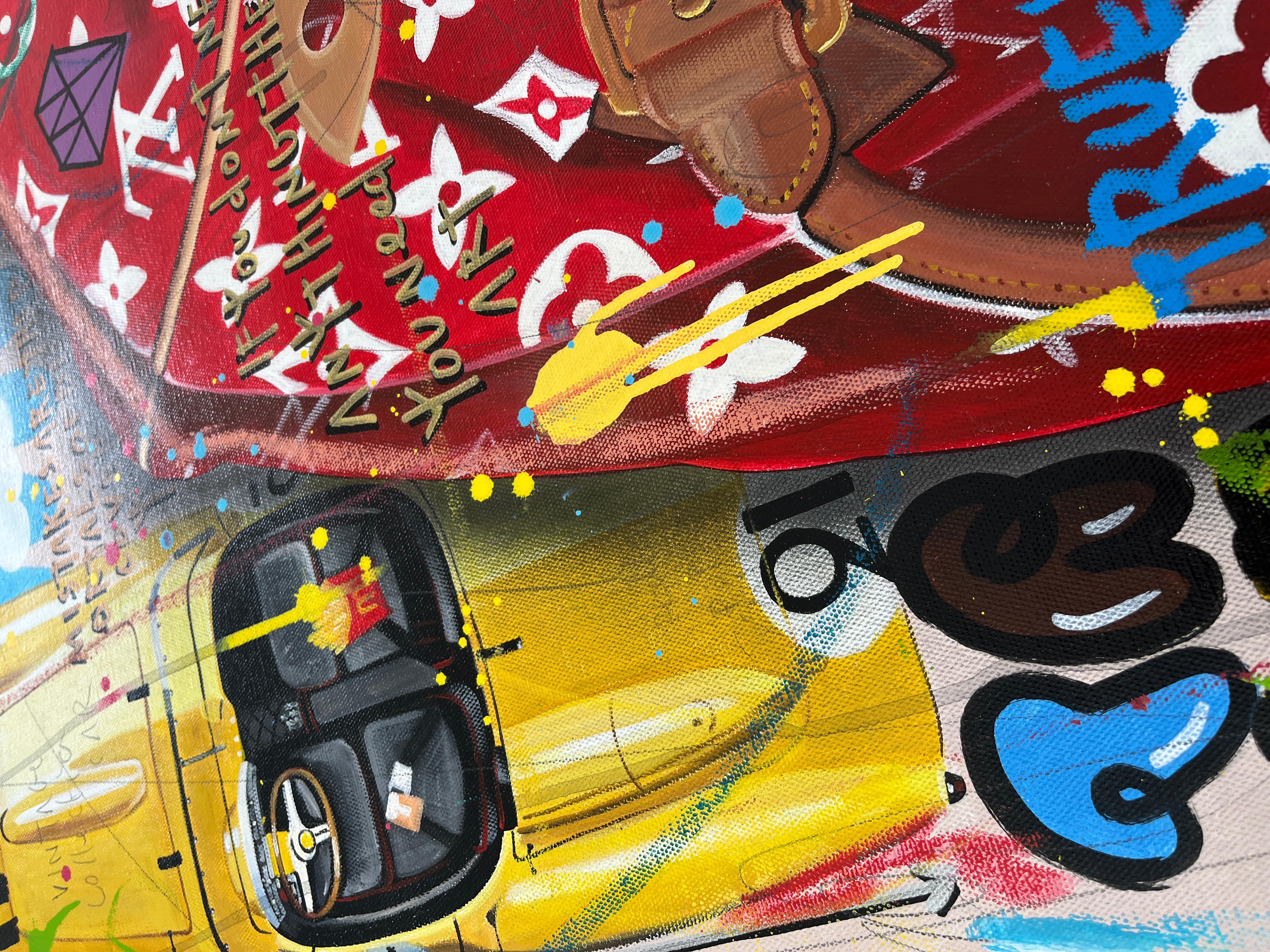 Milky Red Travel Bag - Pop Art Painting by Jisbar
