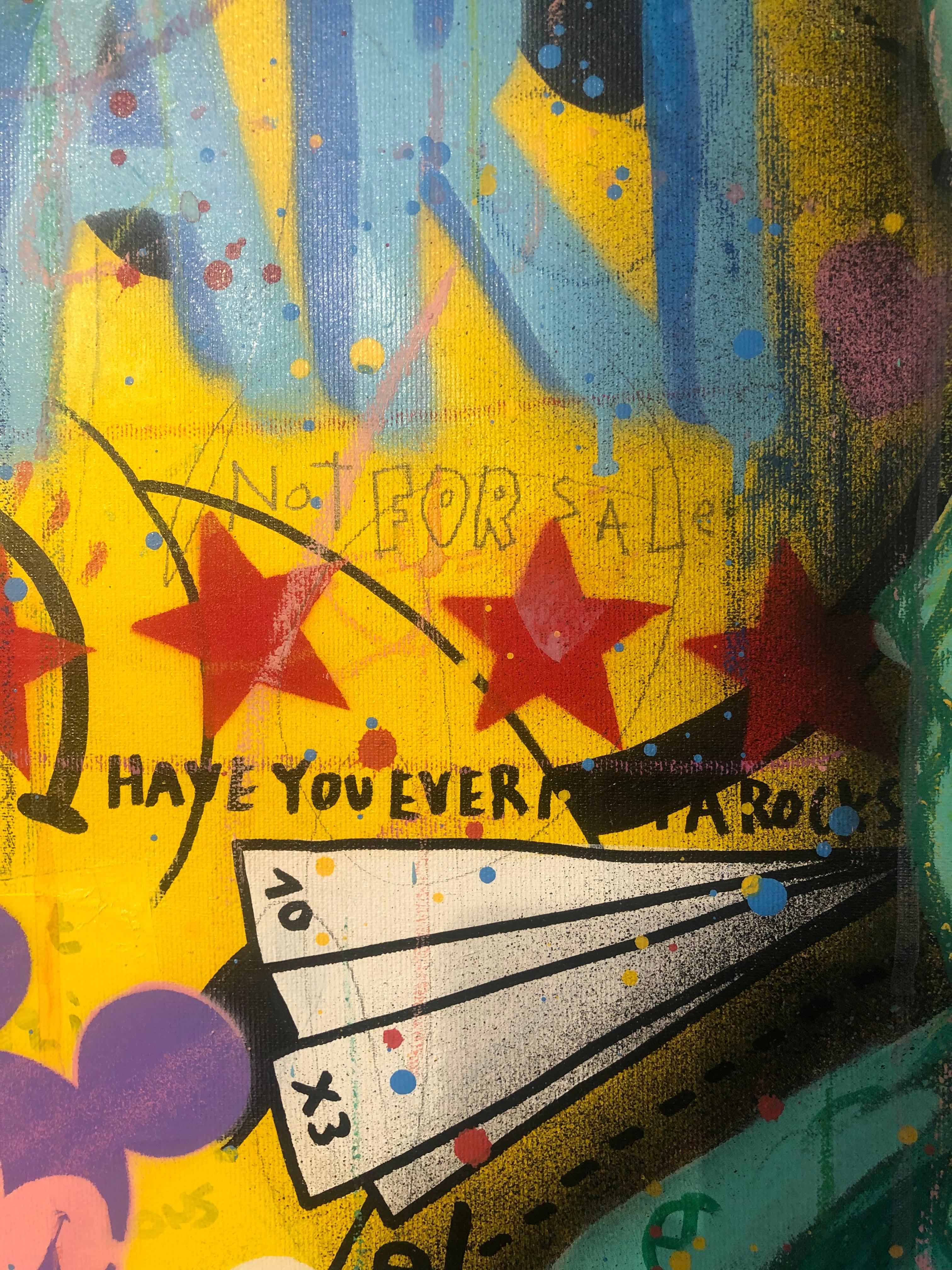 Mona of the Liberty, acrylique et peinture à la bombe, style street art, 4'2'', par Jisbar 4