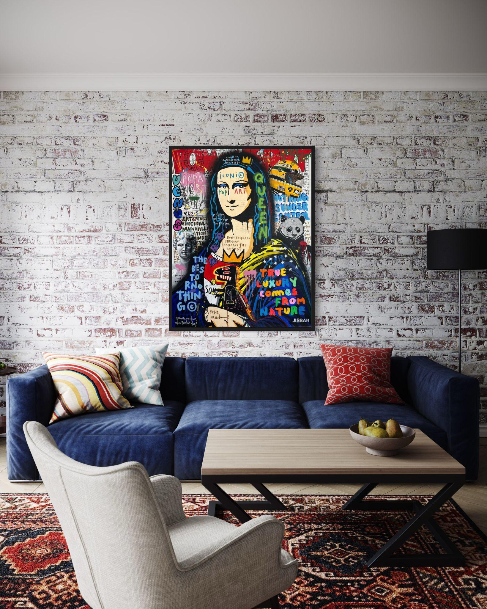 Pop Art Helmet Mona Luxury - Painting by Jisbar