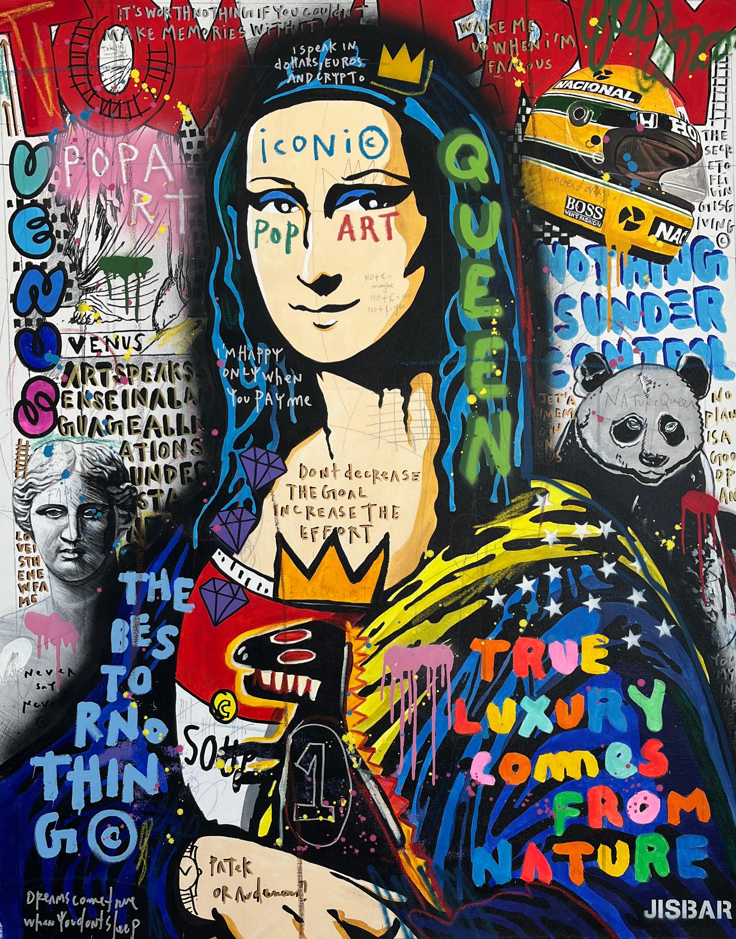 Jisbar Figurative Painting - Pop Art Helmet Mona Luxury