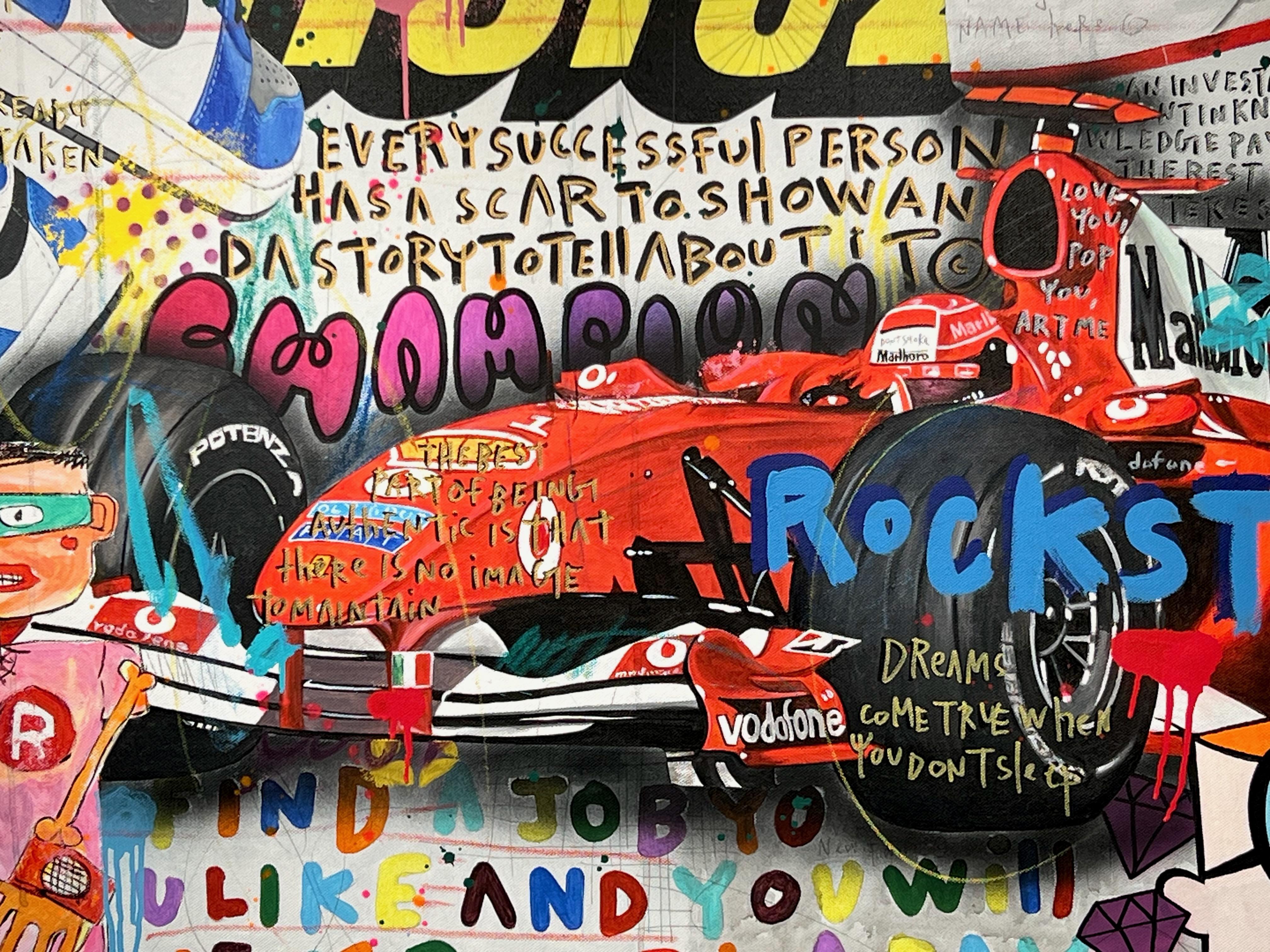 Race Rockstar - Pop Art Mixed Media Art by Jisbar