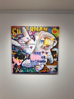 Superman Best World, Acrylic and Mixed Media Painting, Signed, 2026