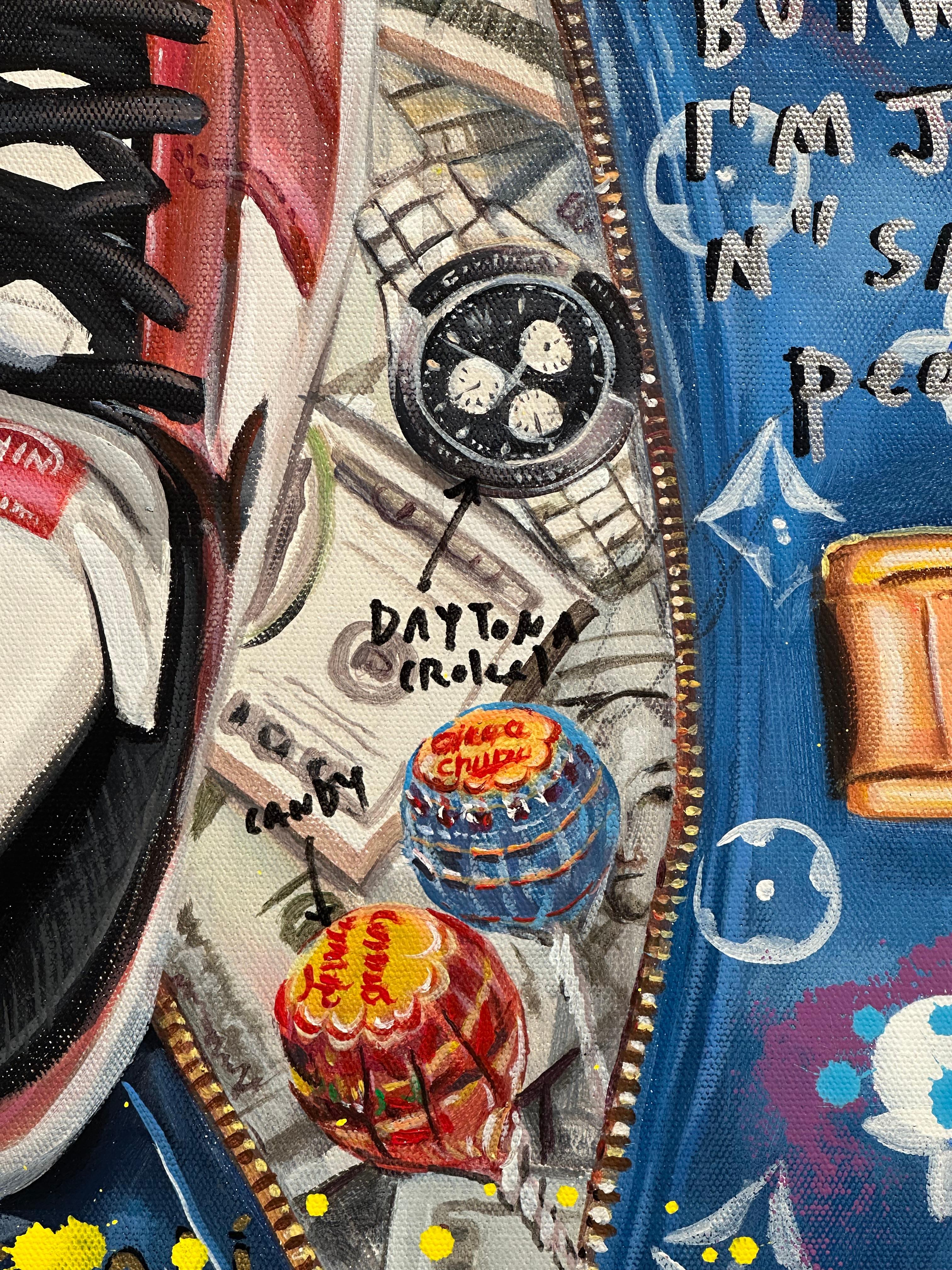 Peinture originale et unique à l'acrylique et aux techniques mixtes.
Signé, daté et titré au dos de la toile.
Vendu avec le certificat d'authenticité, tendu sur un socle en bois fait sur mesure.

