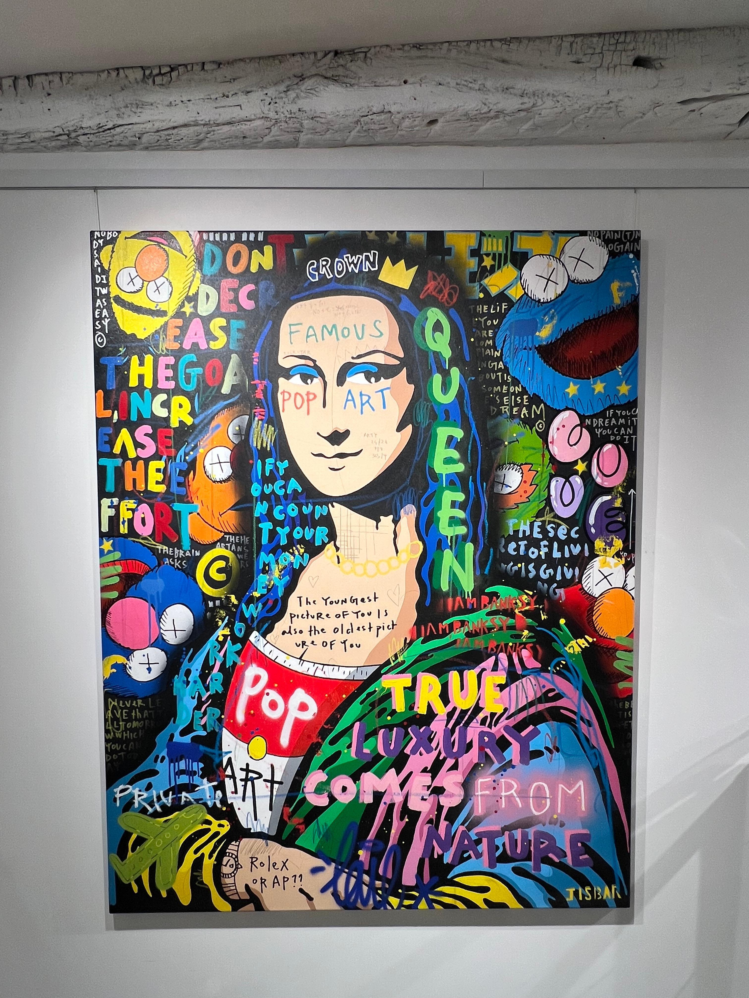 True Pop Joconde - Portrait Painting Nero di Jisbar