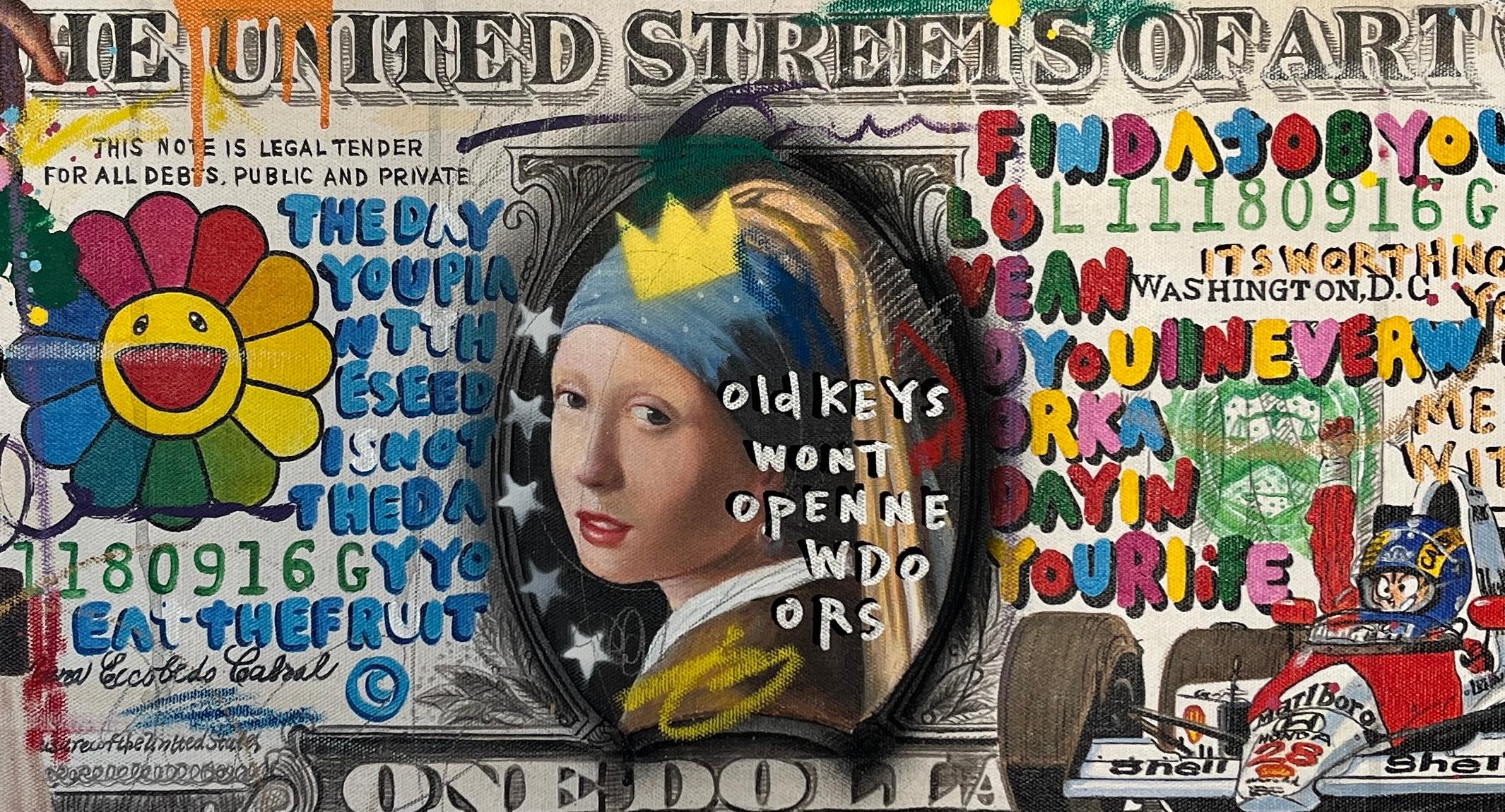 Young Pearl Lucky Bill (Pop-Art), Painting, von Jisbar