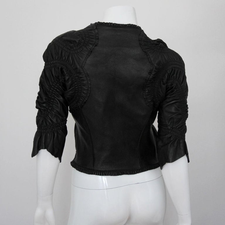 JITROIS 2000s Black Quilted Leather Jacket by Jean-Claude Jitros In Excellent Condition In Arnsberg, NW