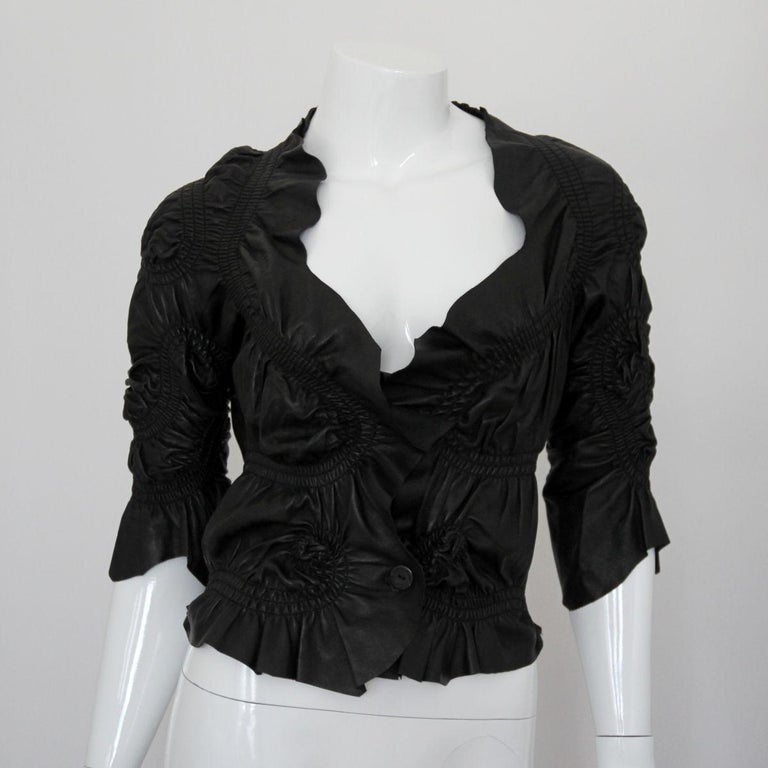 JITROIS 2000s Black Quilted Leather Jacket by Jean-Claude Jitros 1