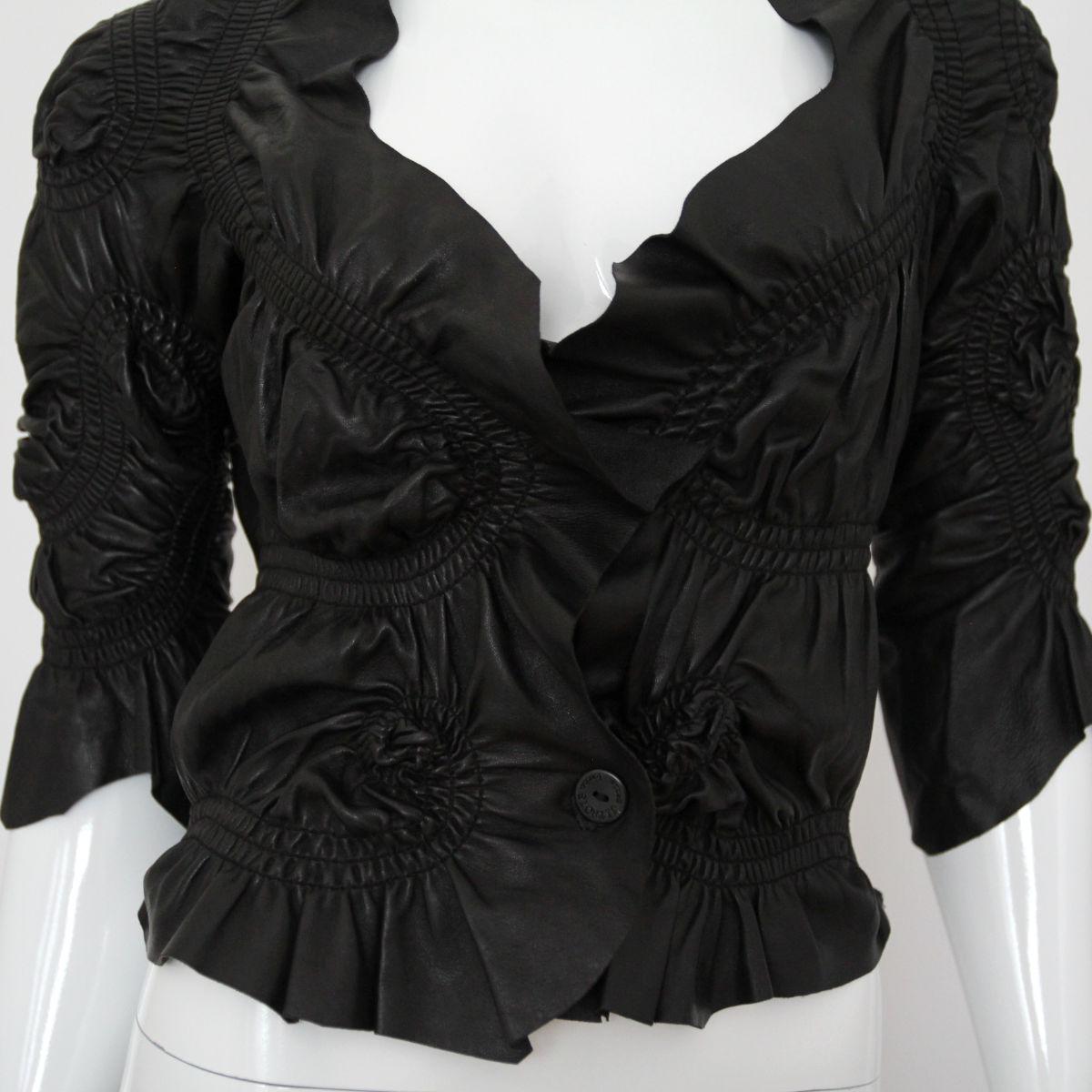 JITROIS 2000s Black Quilted Leather Jacket by Jean-Claude Jitros For Sale 2