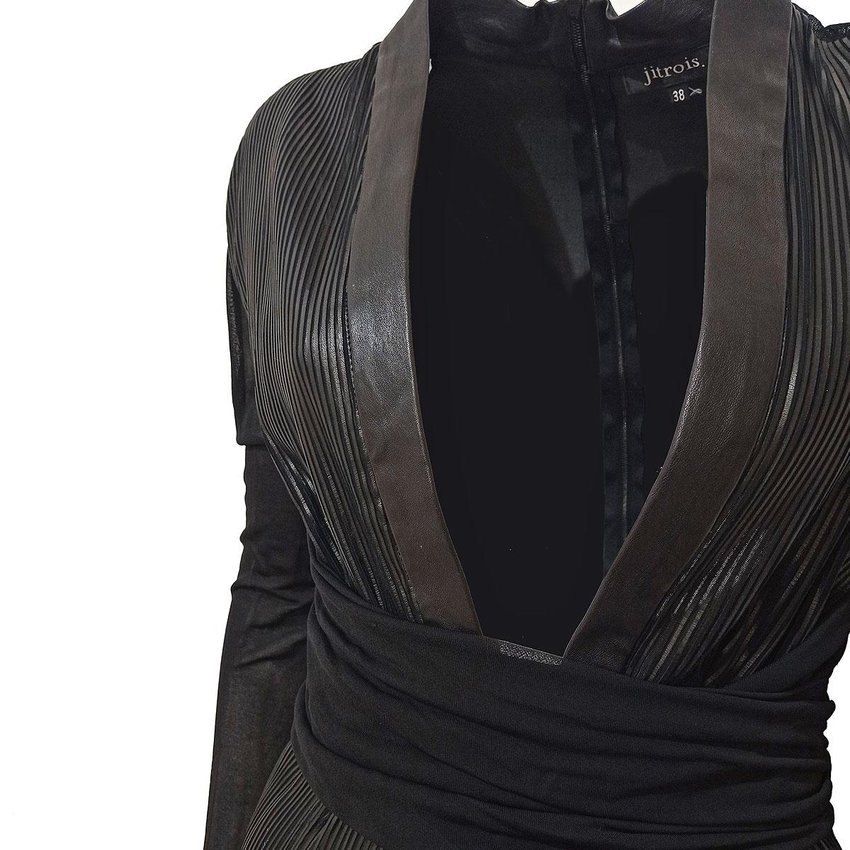 Women's Jitrois Black Lamb Blouse Suit FR36/IT40 For Sale