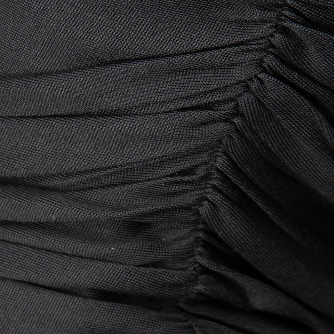 Women's Jitrois Black Leather Drape Detail Mini Dress Size S For Sale