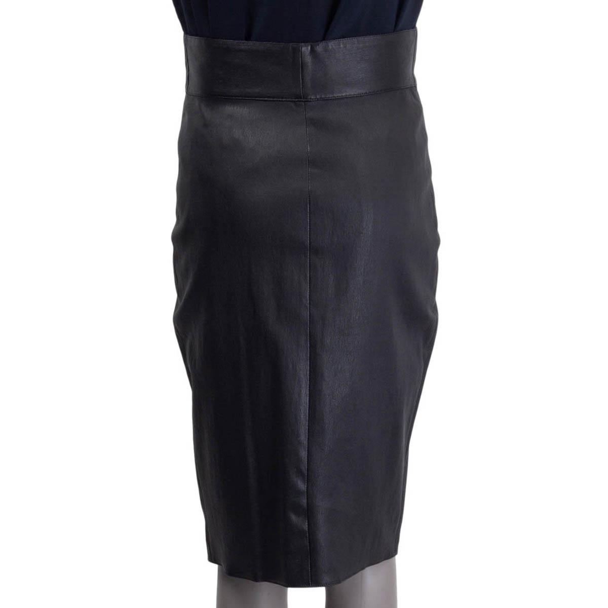 front zip leather skirt