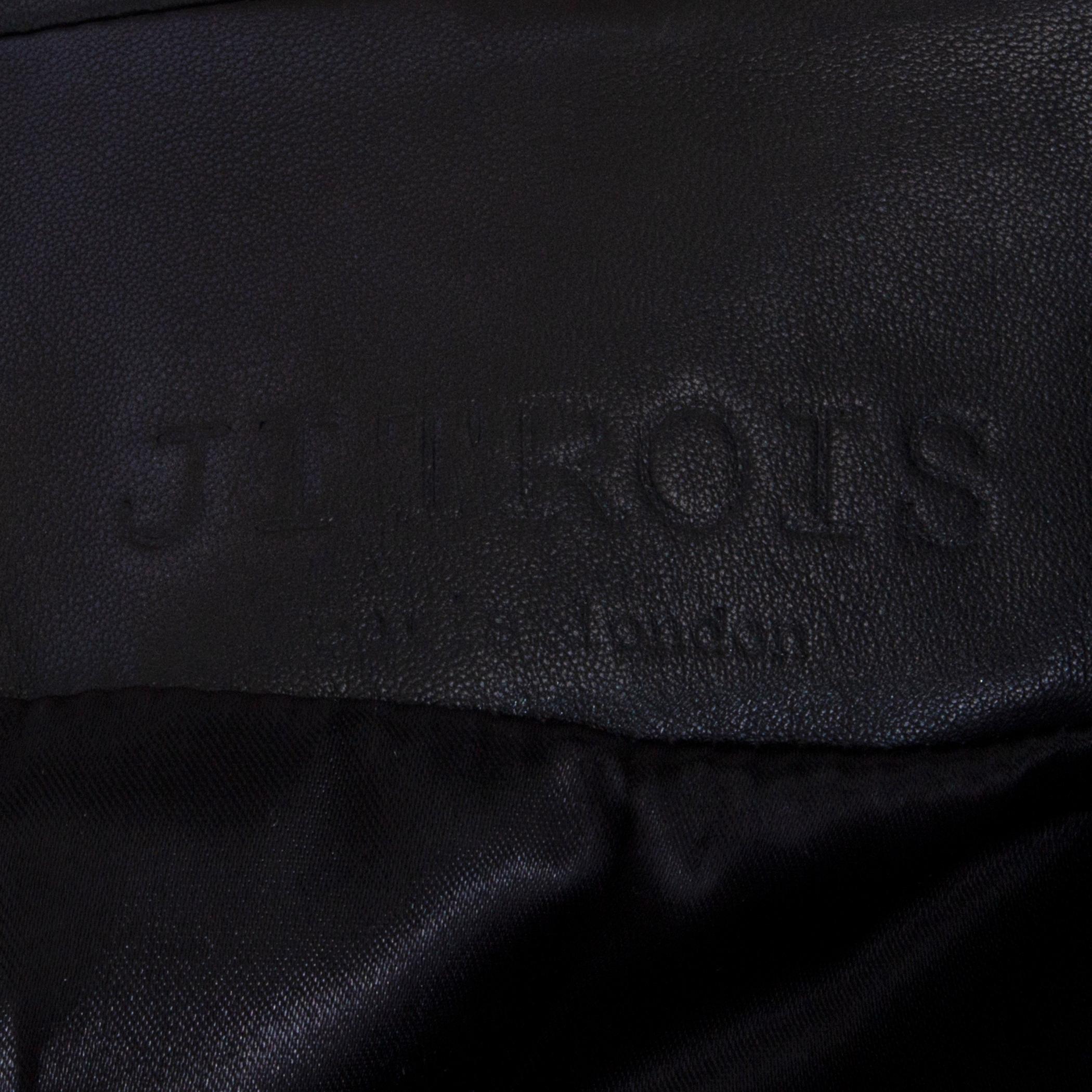 JITROIS black leather SLIT-SLEEVE CROPPED Blazer Jacket 38 S 2