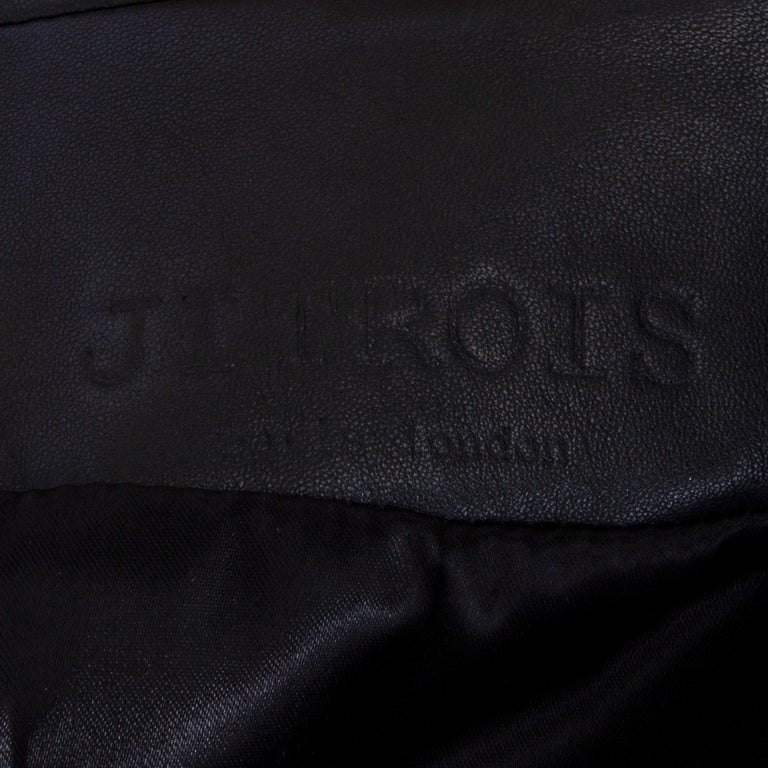 JITROIS black leather SLIT-SLEEVE CROPPED Blazer Jacket 38 S For Sale 3