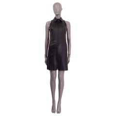 JITROIS black LEATHER ZIP FRONT SLEEVELESS Dress 38 S