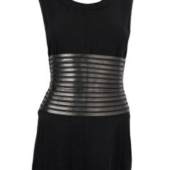 JITROIS nero MINROAY LEATHER & CHIFFON Cintura 42