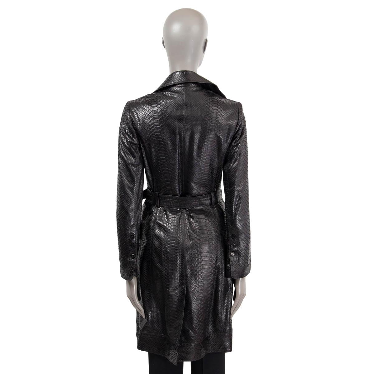 Women's JITROIS black PYTHON BELTED Coat Jacket 38 S For Sale