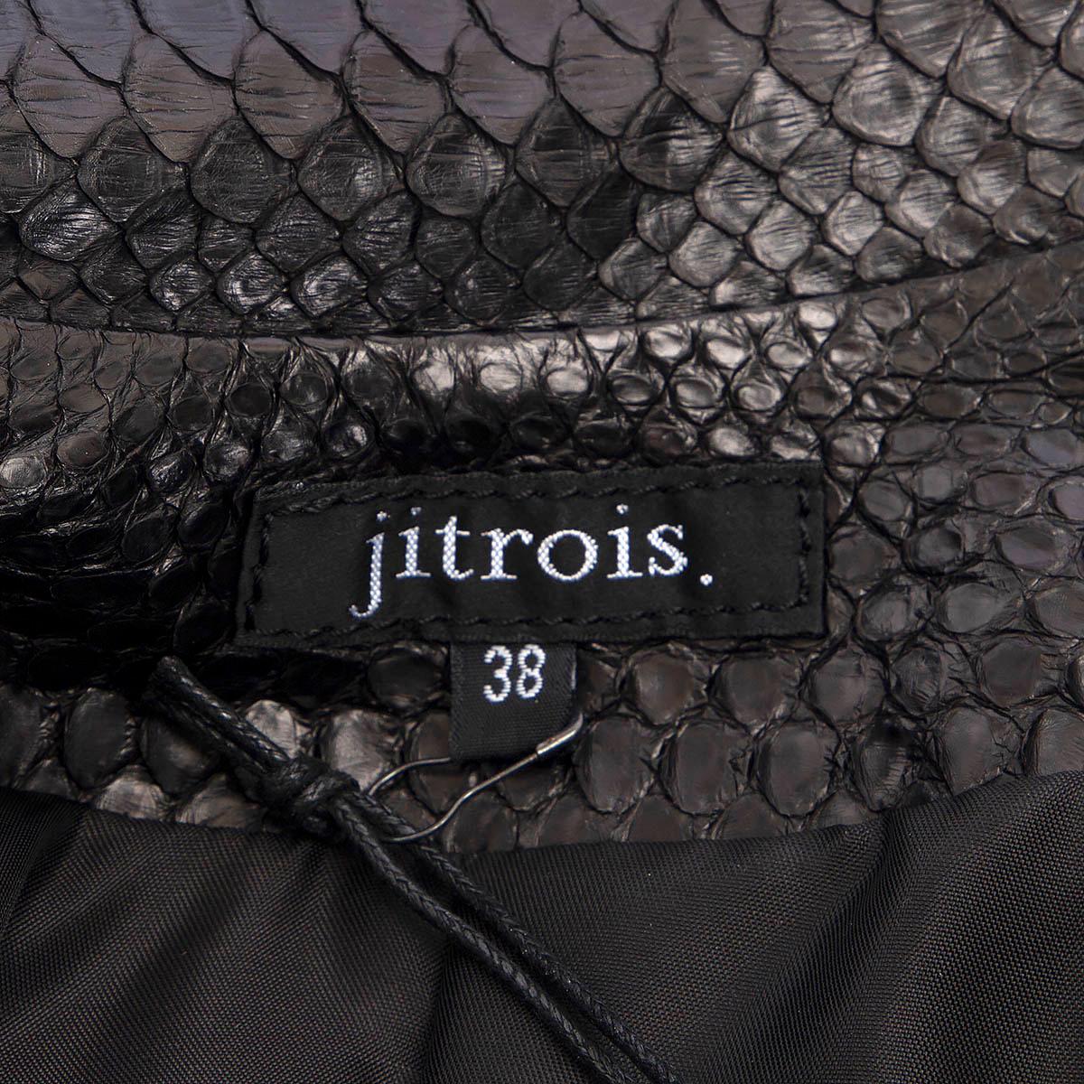 JITROIS black PYTHON BELTED Coat Jacket 38 S For Sale 2