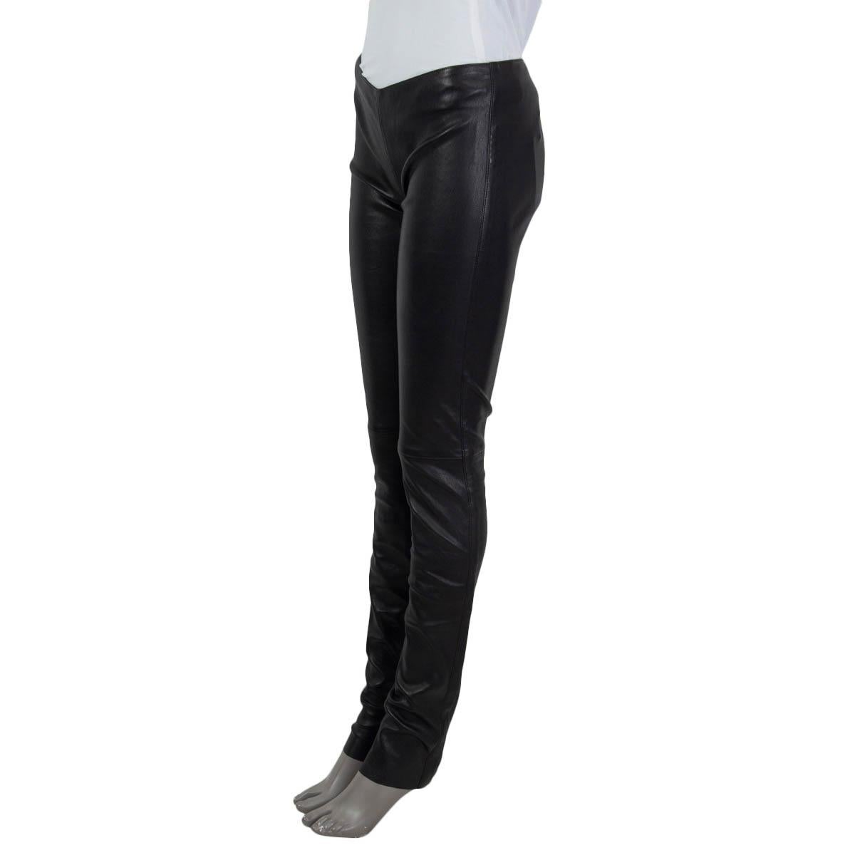 100% authentic Jitrois slim-fit leggings in black lambskin (100%). Open with a zipper and a hook on the back. Lined in black cotton (97%) and spandex (3%). Have been worn and are in excellent condition.

Measurements
Tag Size	38
Size	S
Waist	70cm