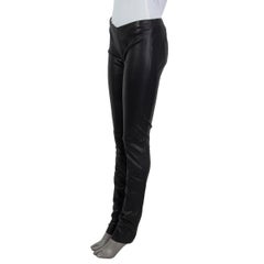 JITROIS black SLIM LEATHER LEGGINGS Pants 38 S