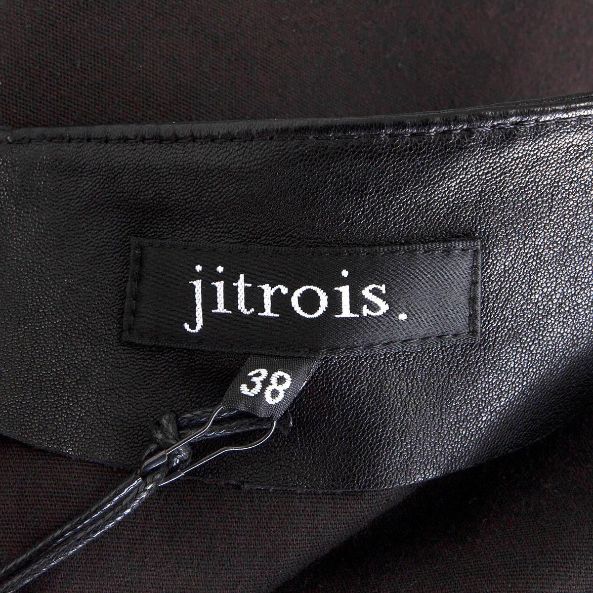 JITROIS black SLIM LEATHER LEGGINGS Pants 38 S In Excellent Condition For Sale In Zürich, CH